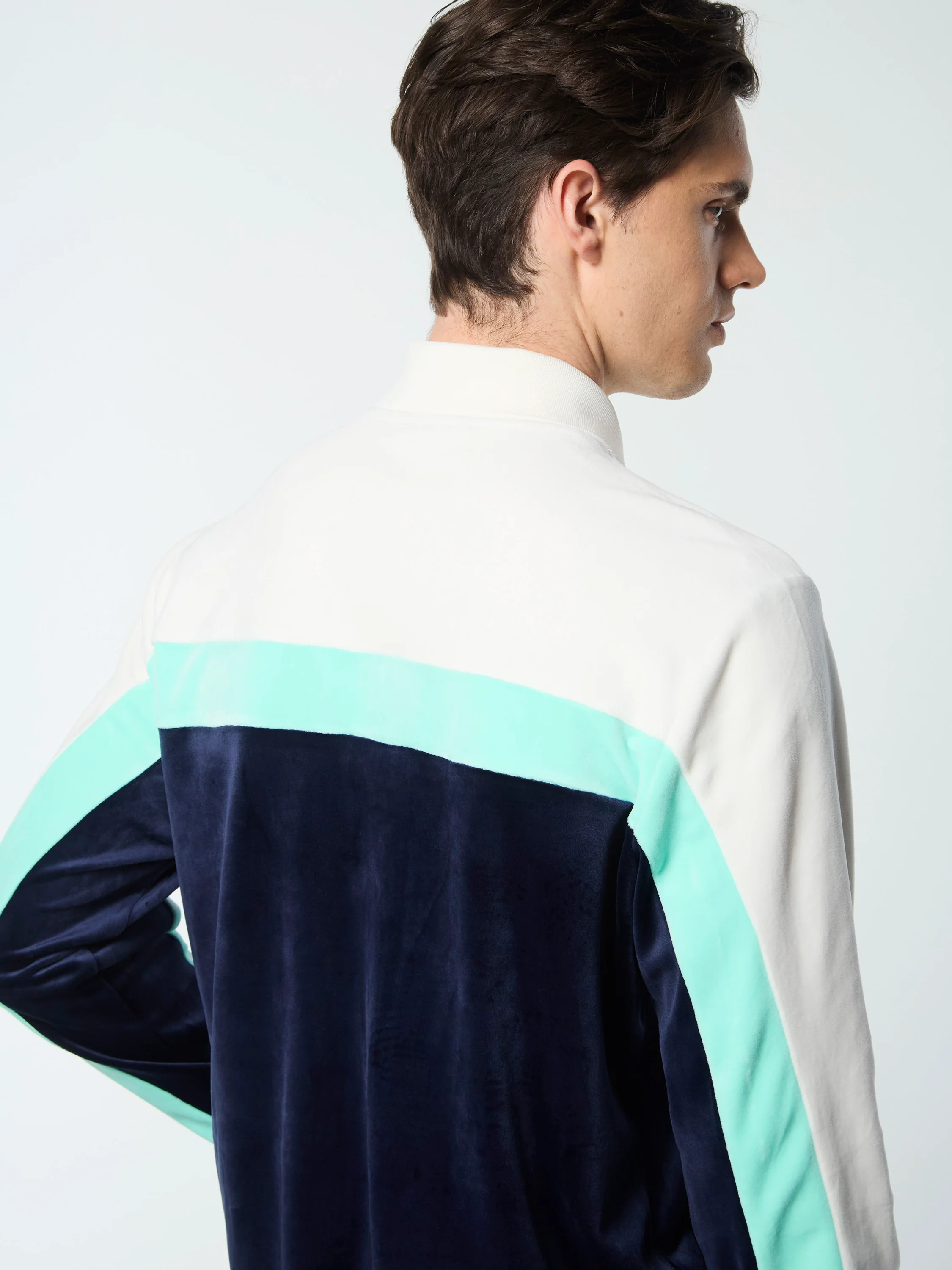 Lazaro Velour Track Jacket- Maritime Blue - Image 6