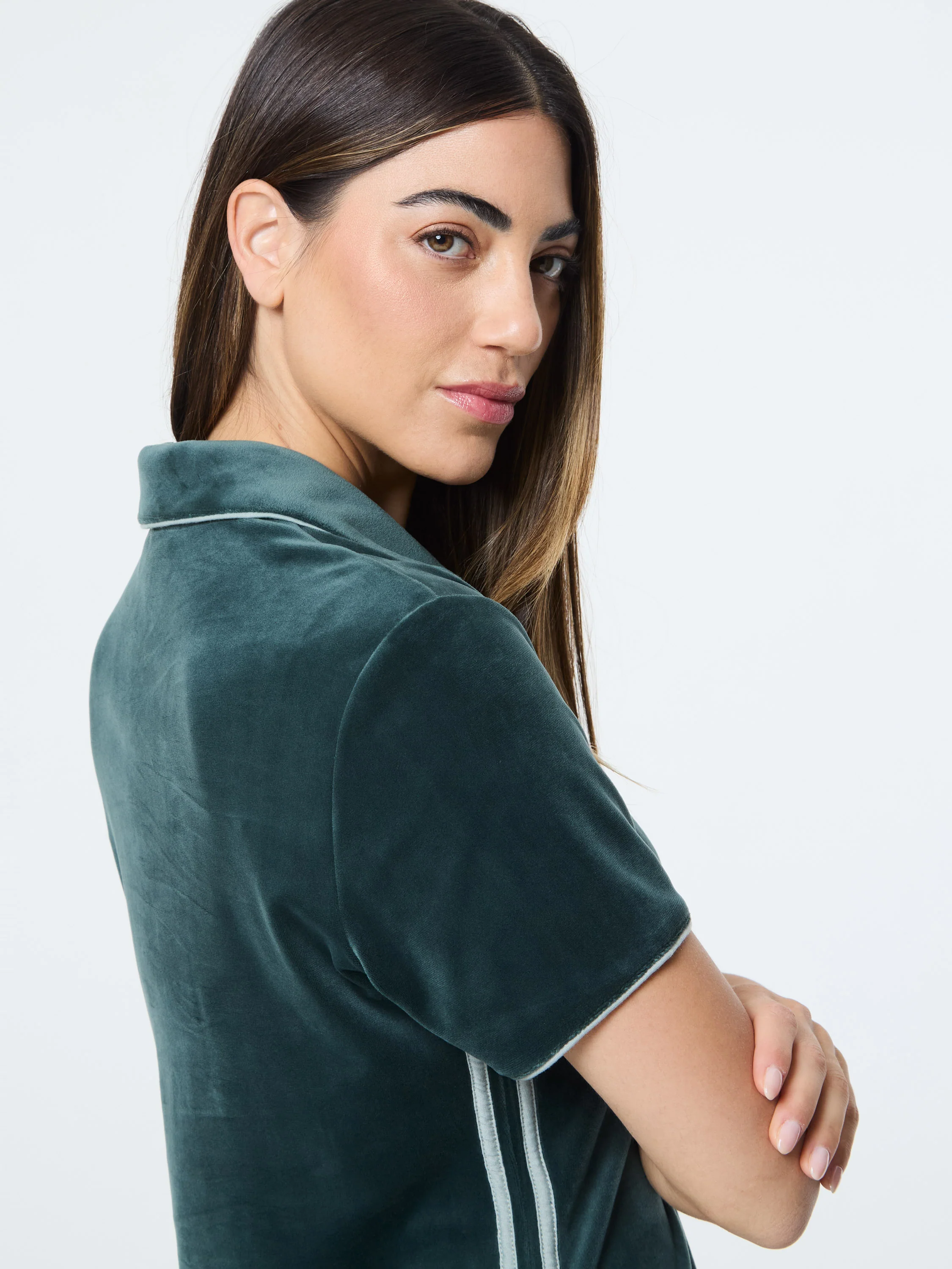Lina Velour Dress- Green Gables - Image 6