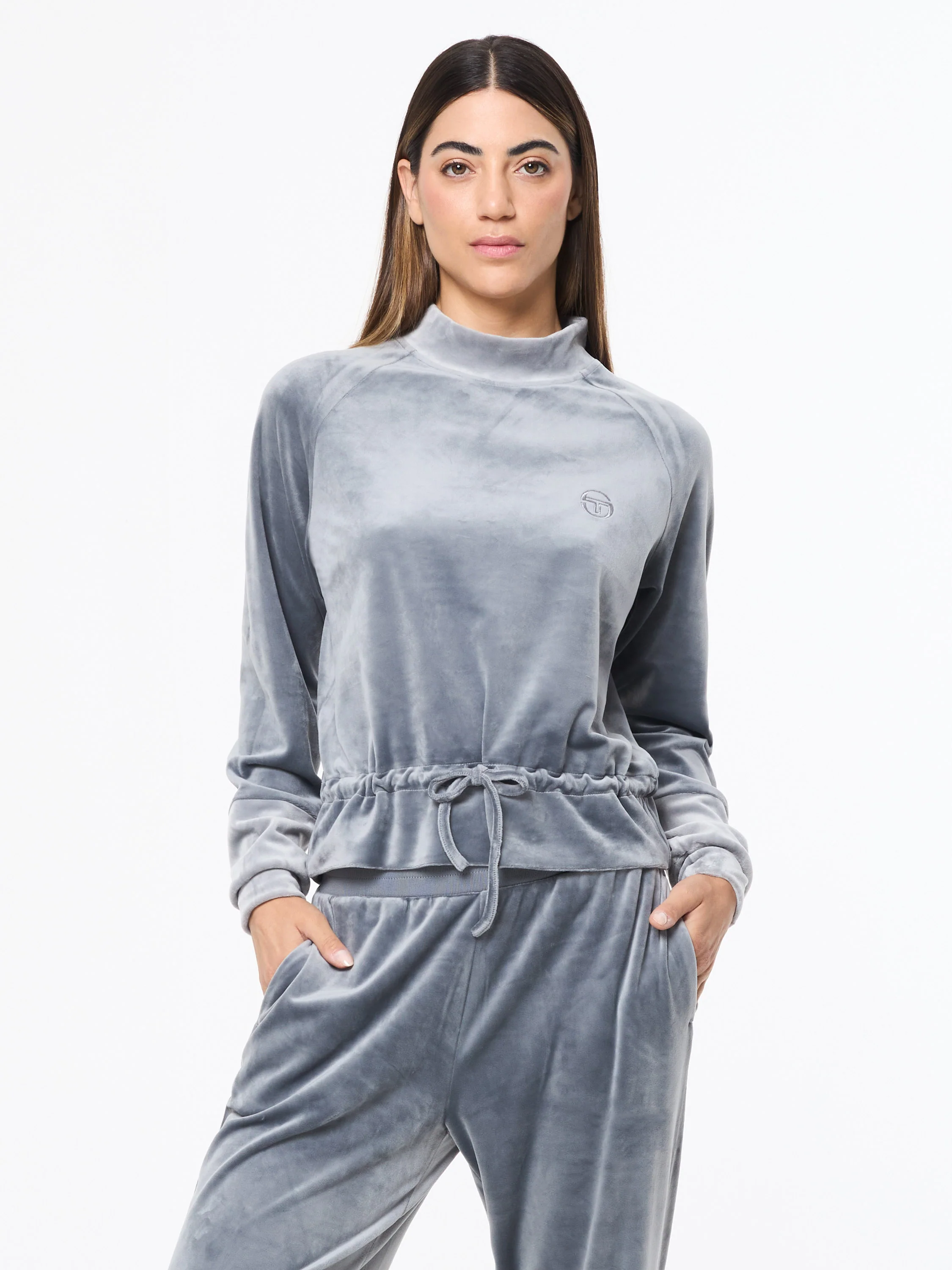 Lina Velour Top- Quiet Shade