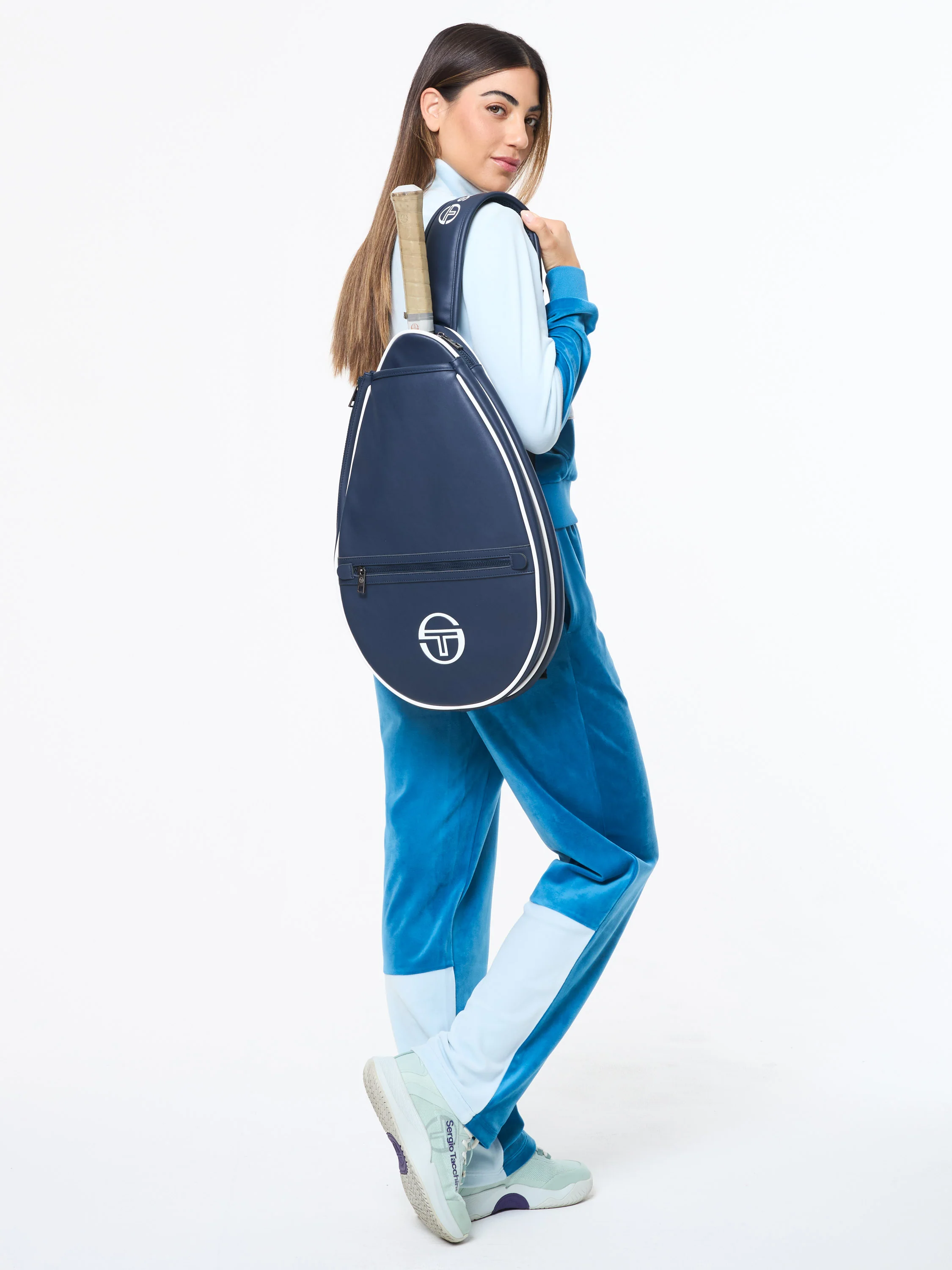Lina Velour Track Jacket- Baby Blue - Image 9