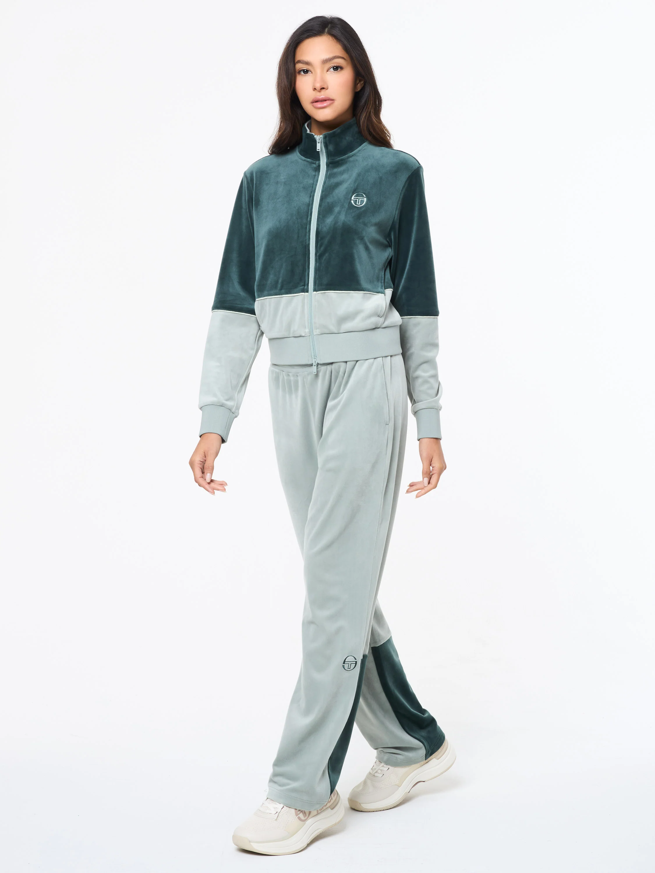 Lina Velour Track Jacket- Green Gables - Image 4