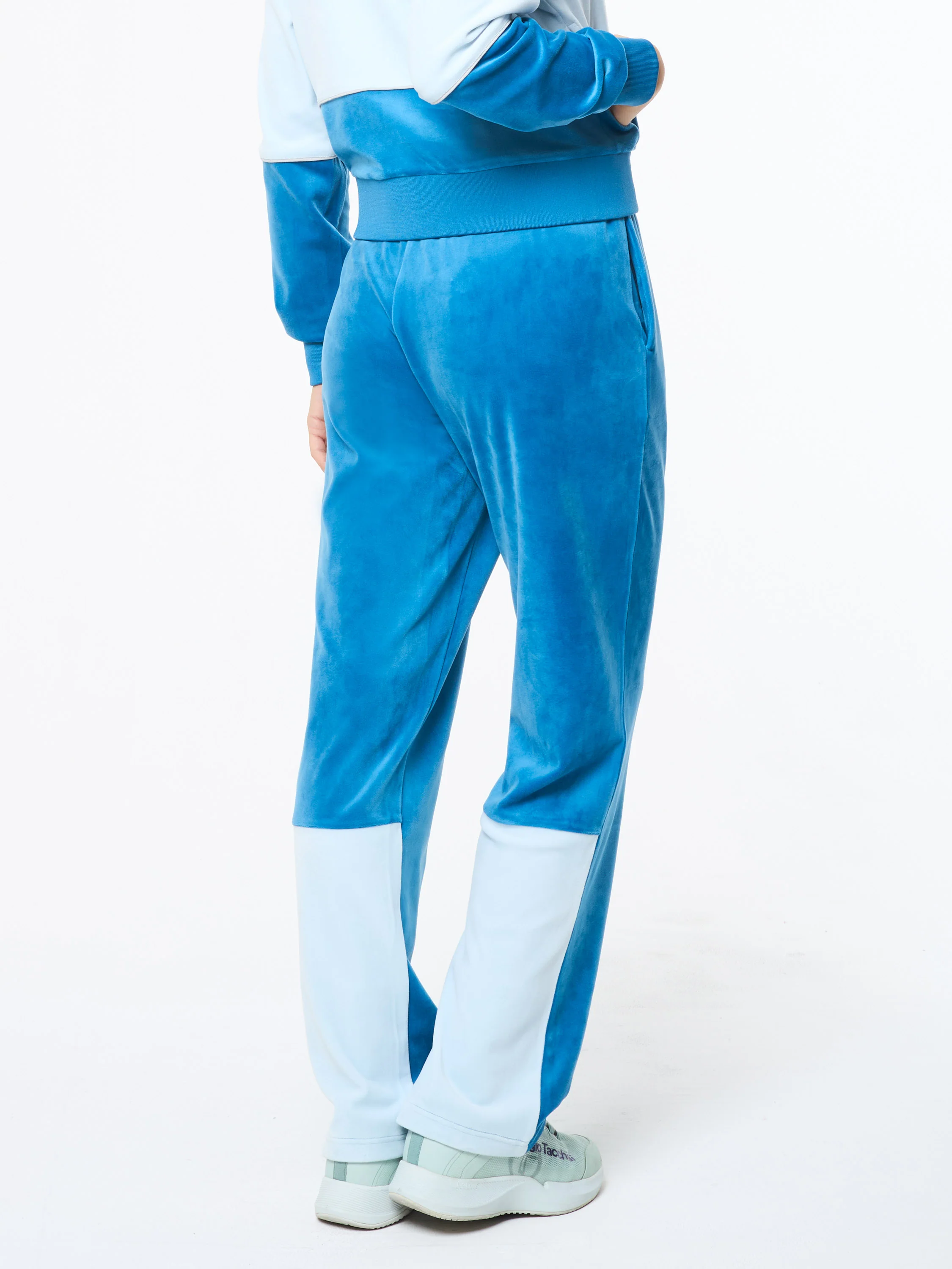 Lina Velour Track Pant- Baby Blue - Image 4