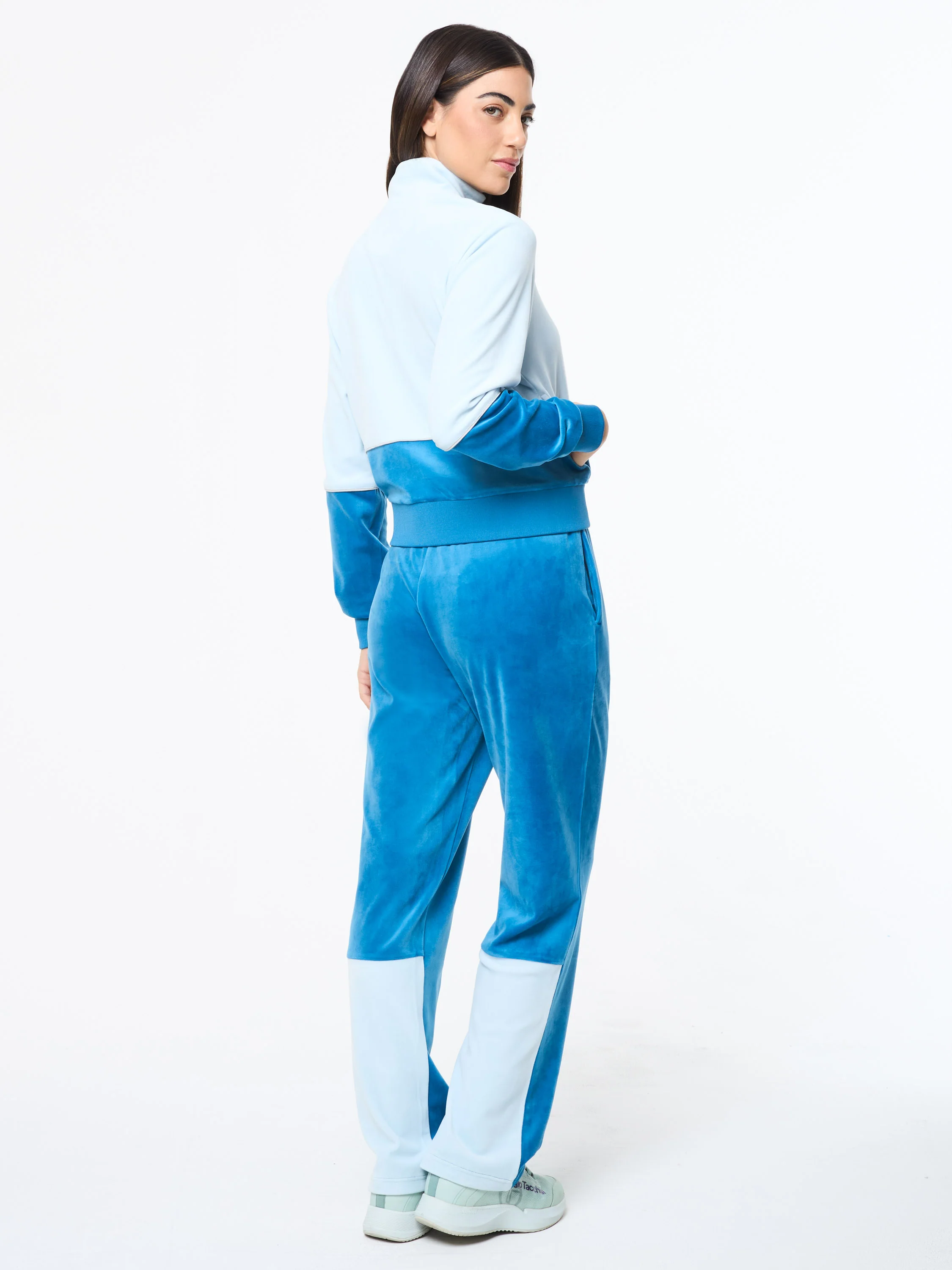 Lina Velour Track Pant- Baby Blue - Image 5