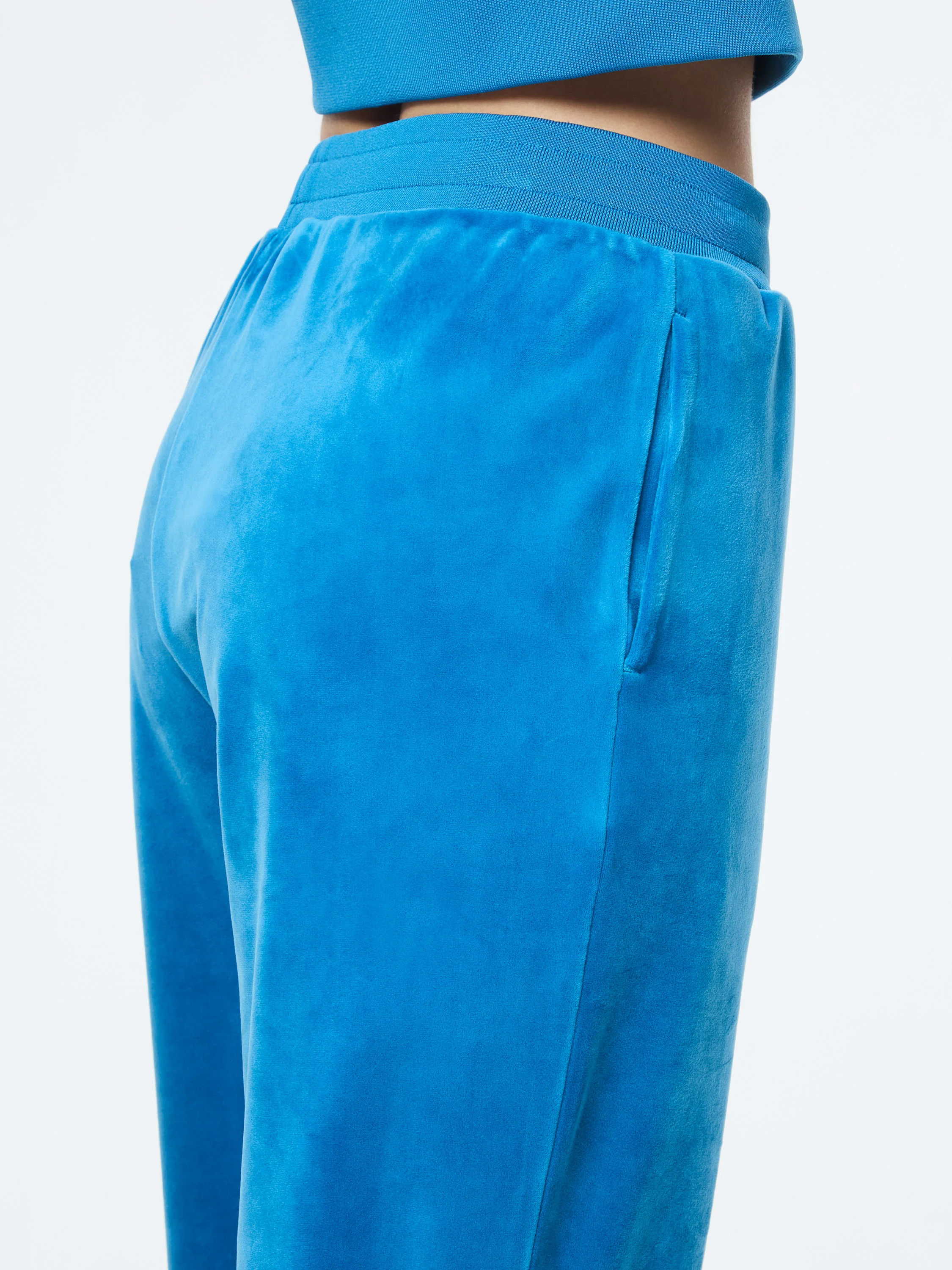 Lina Velour Track Pant- Baby Blue - Image 9