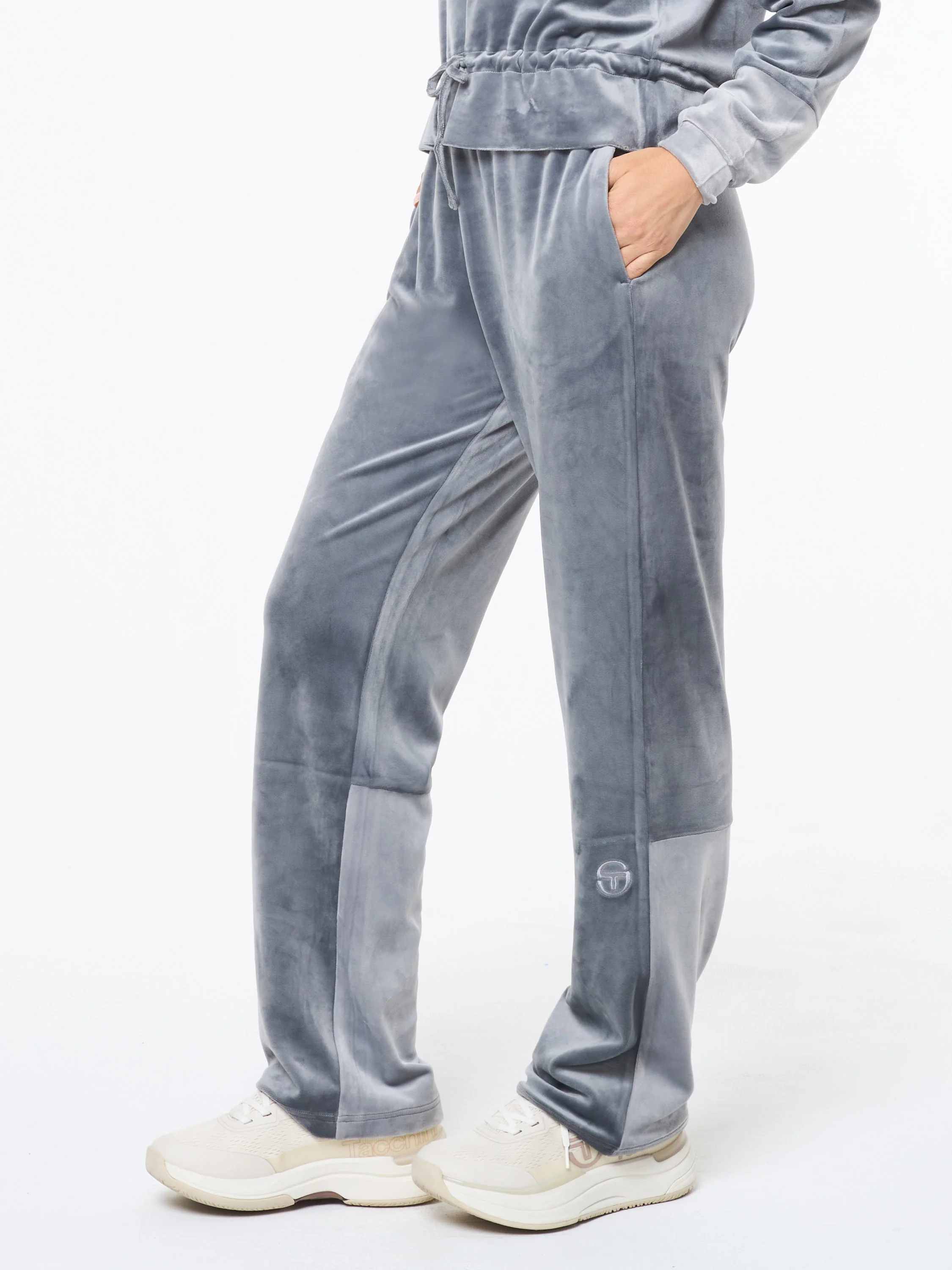 Lina Velour Track Pant- Quiet Shade