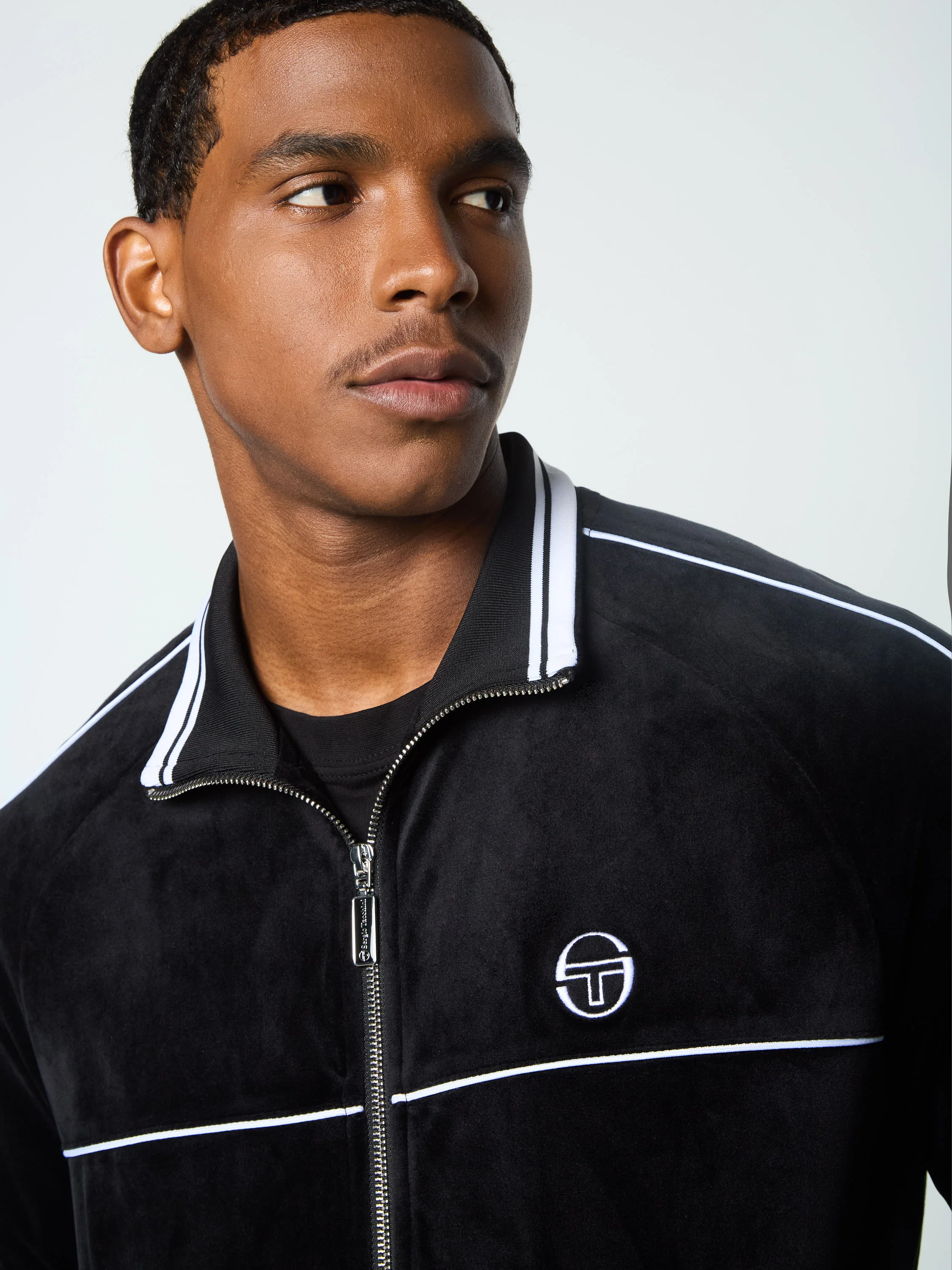 Lioni Velour Track Jacket- Black Beauty - Image 4