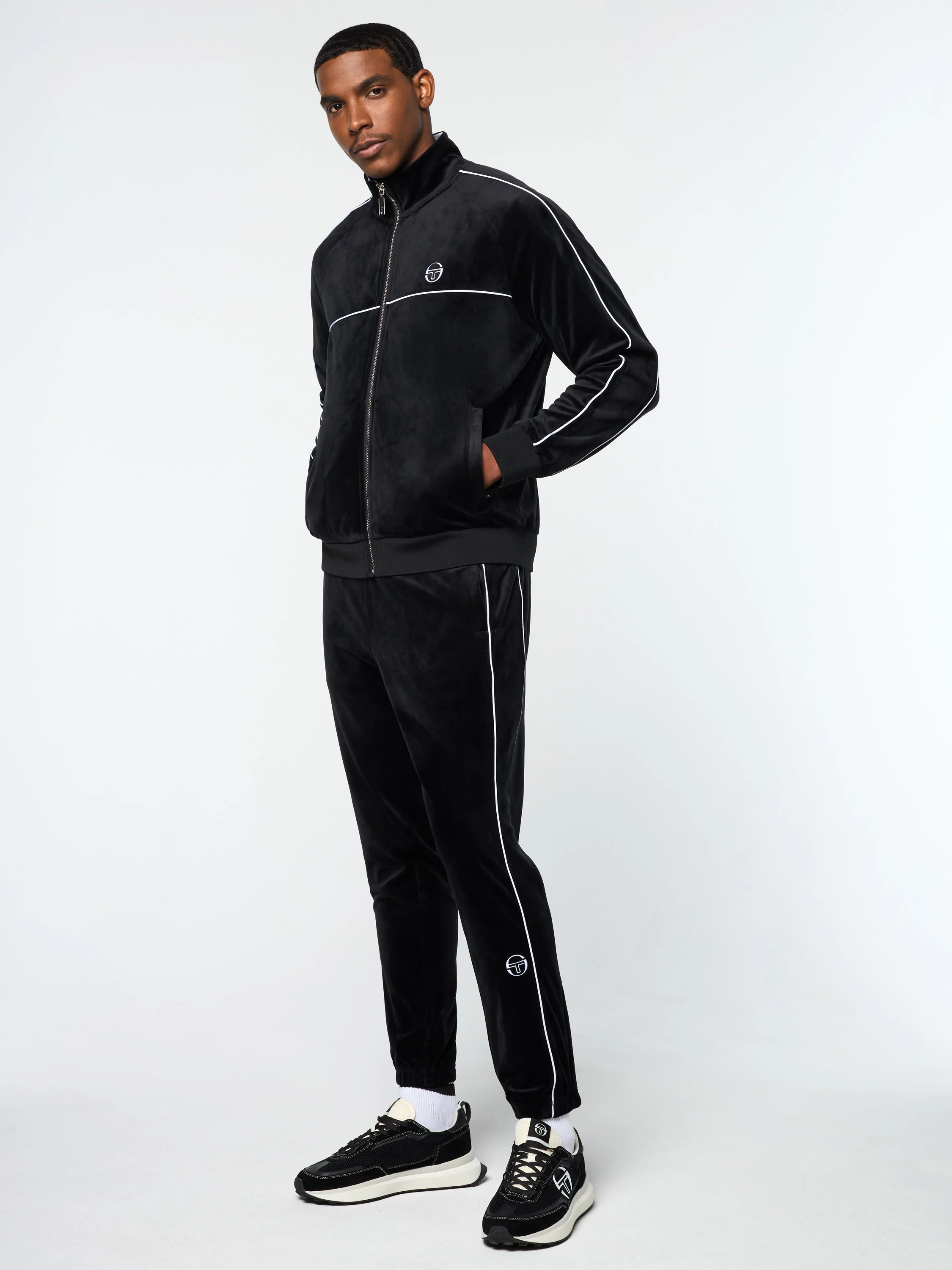 Lioni Velour Track Jacket- Black Beauty - Image 5