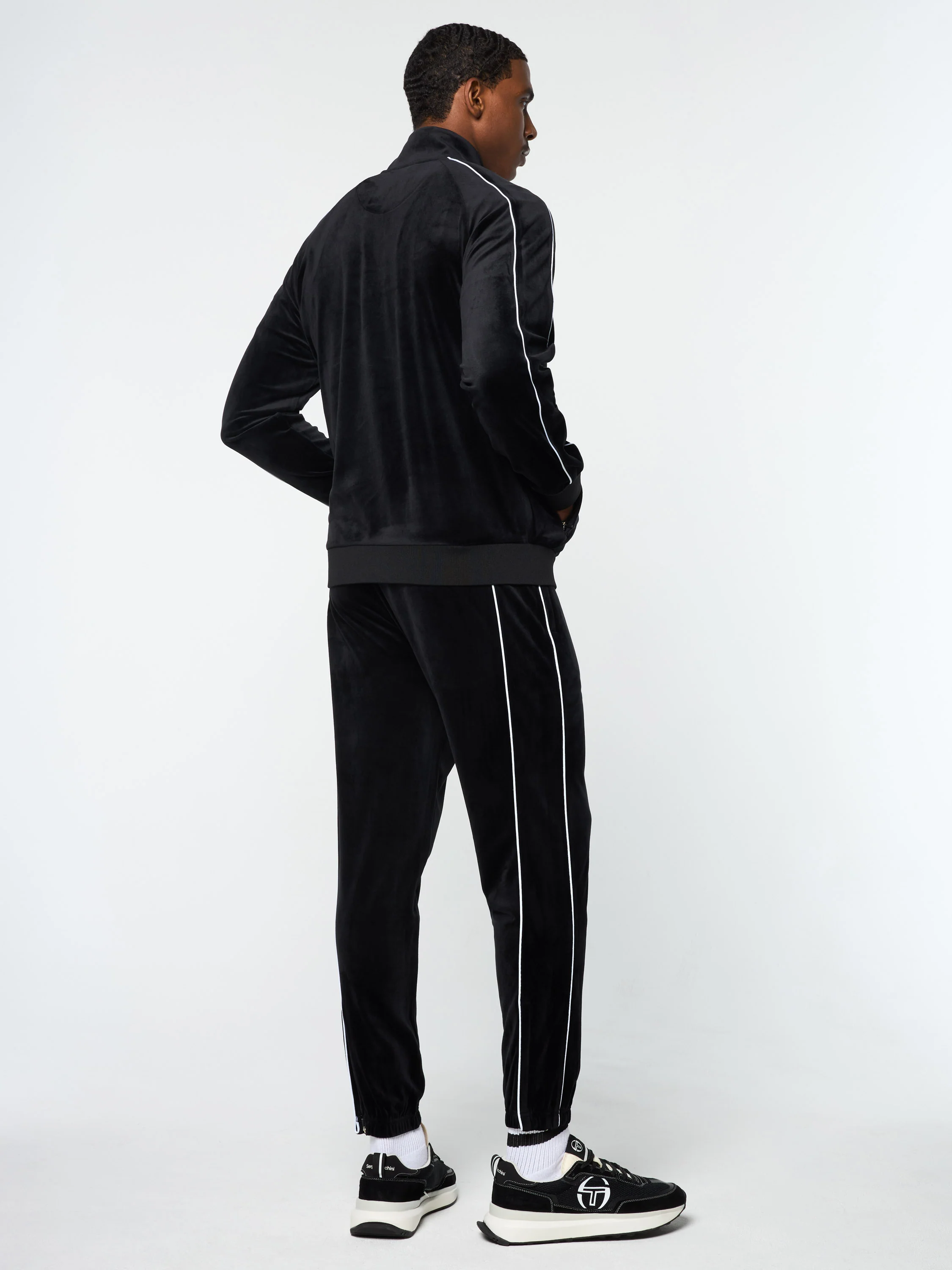 Lioni Velour Track Jacket- Black Beauty - Image 6