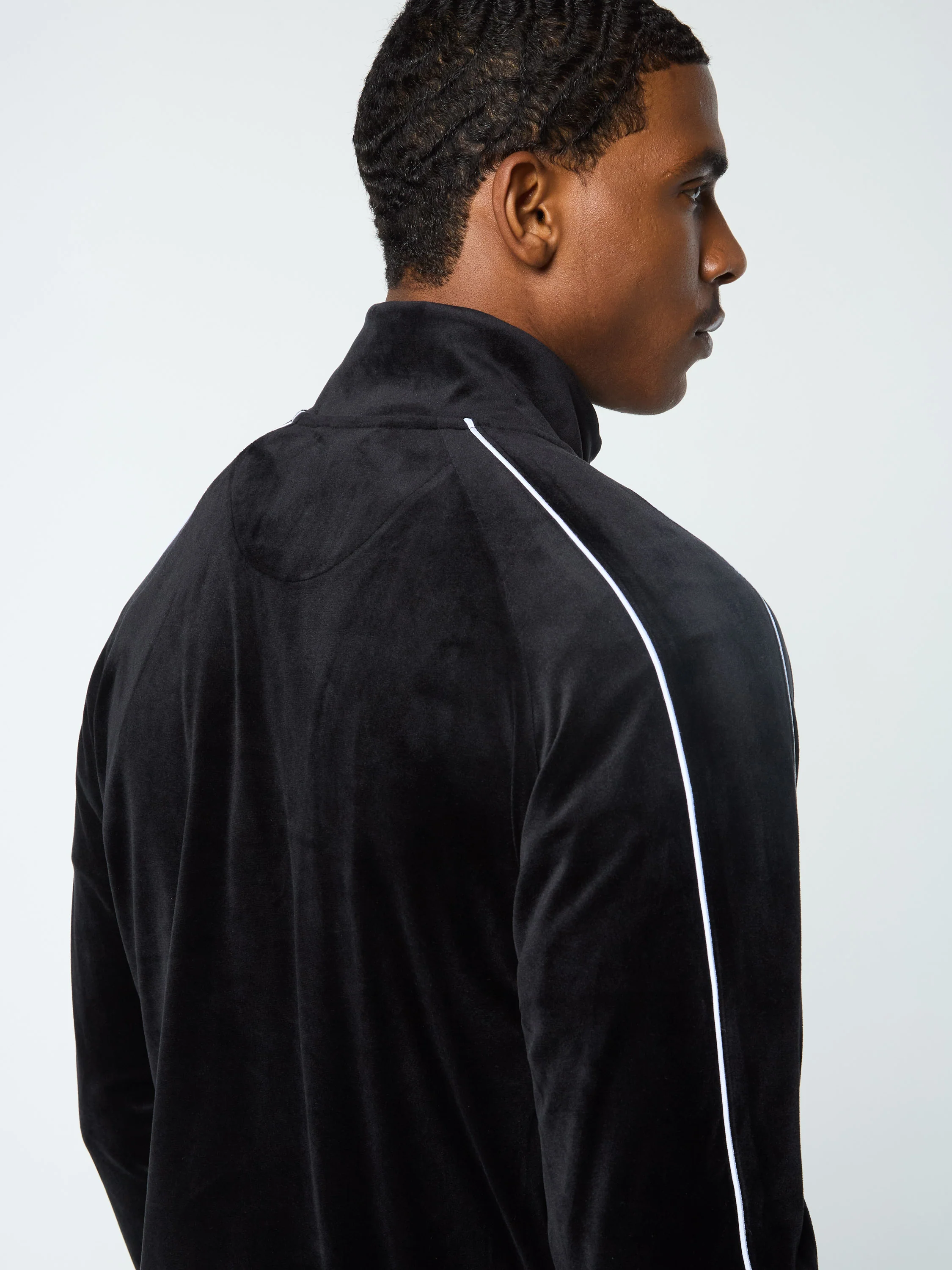 Lioni Velour Track Jacket- Black Beauty - Image 7
