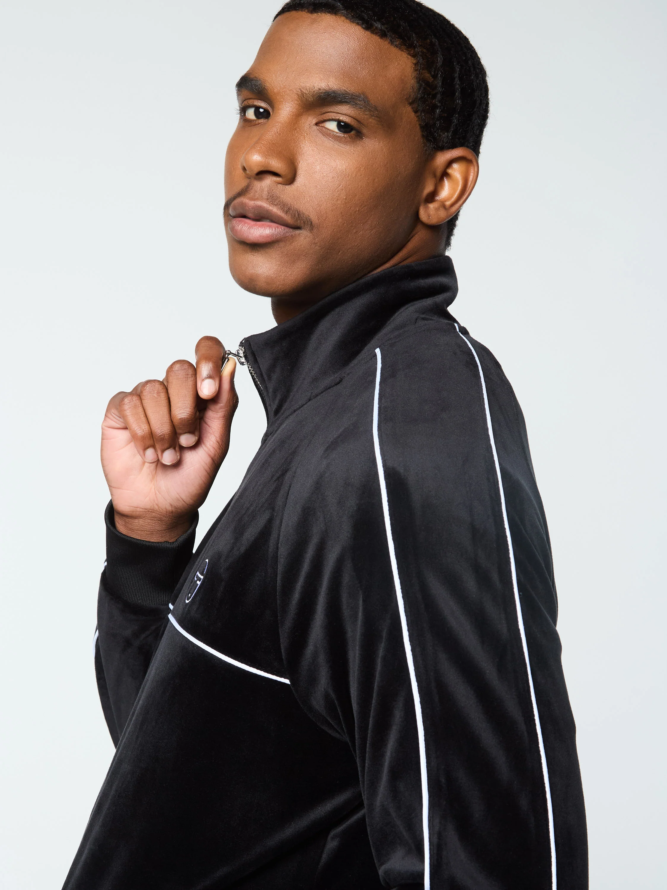 Lioni Velour Track Jacket- Black Beauty - Image 8
