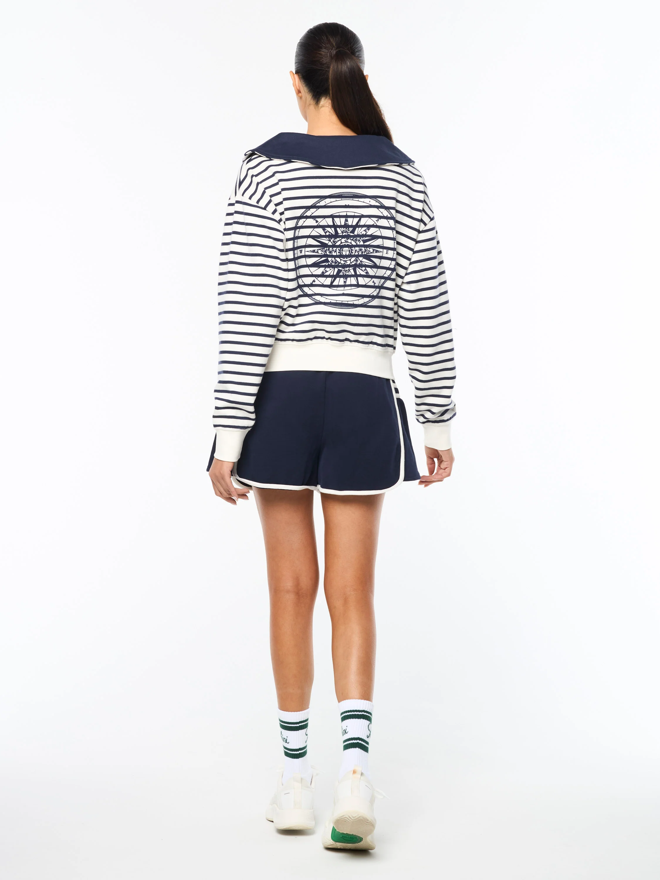 Marina Sailor Collar Sweatshirt- Gardenia - Image 11