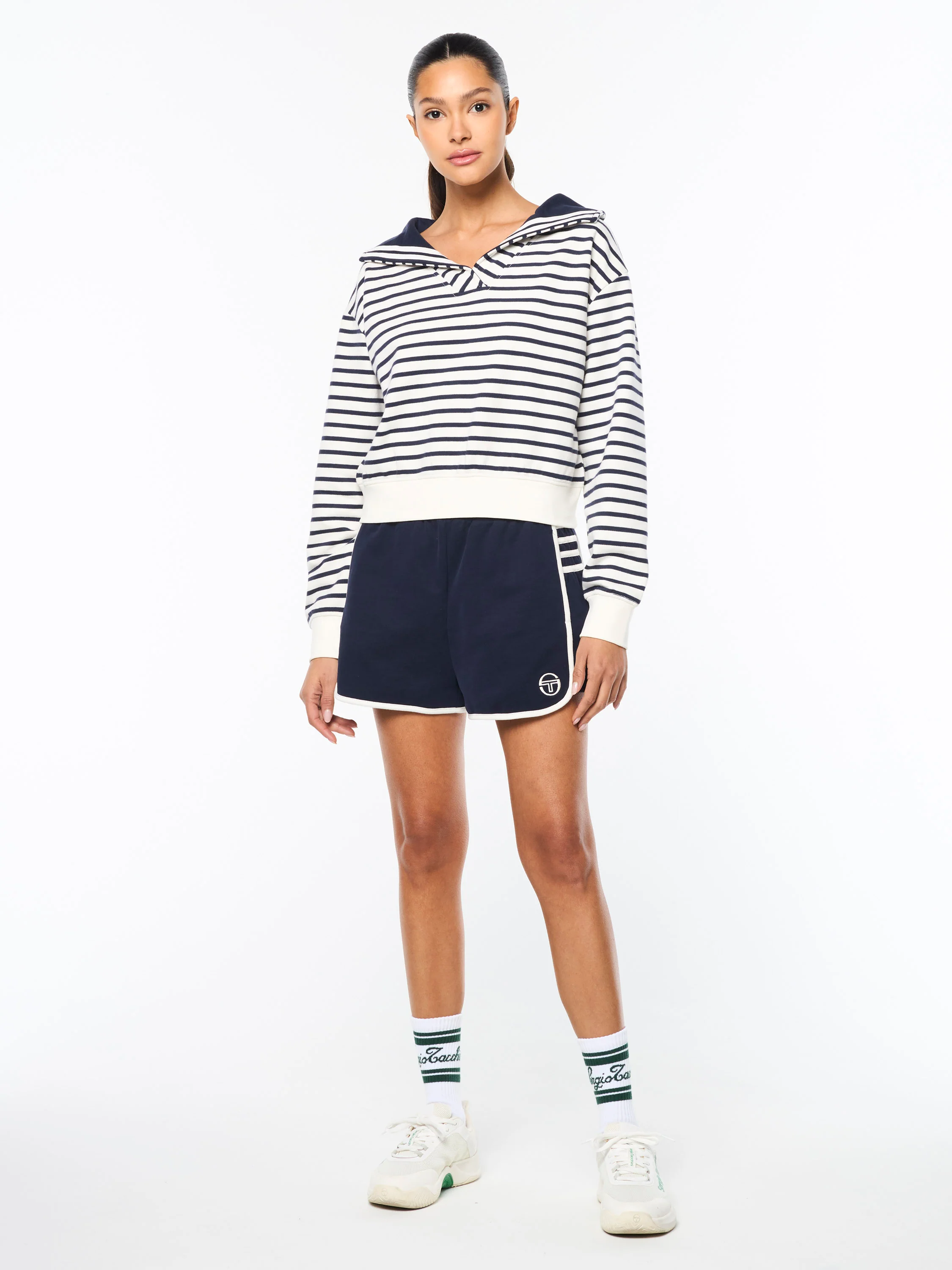 Marina Sailor Collar Sweatshirt- Gardenia - Image 9