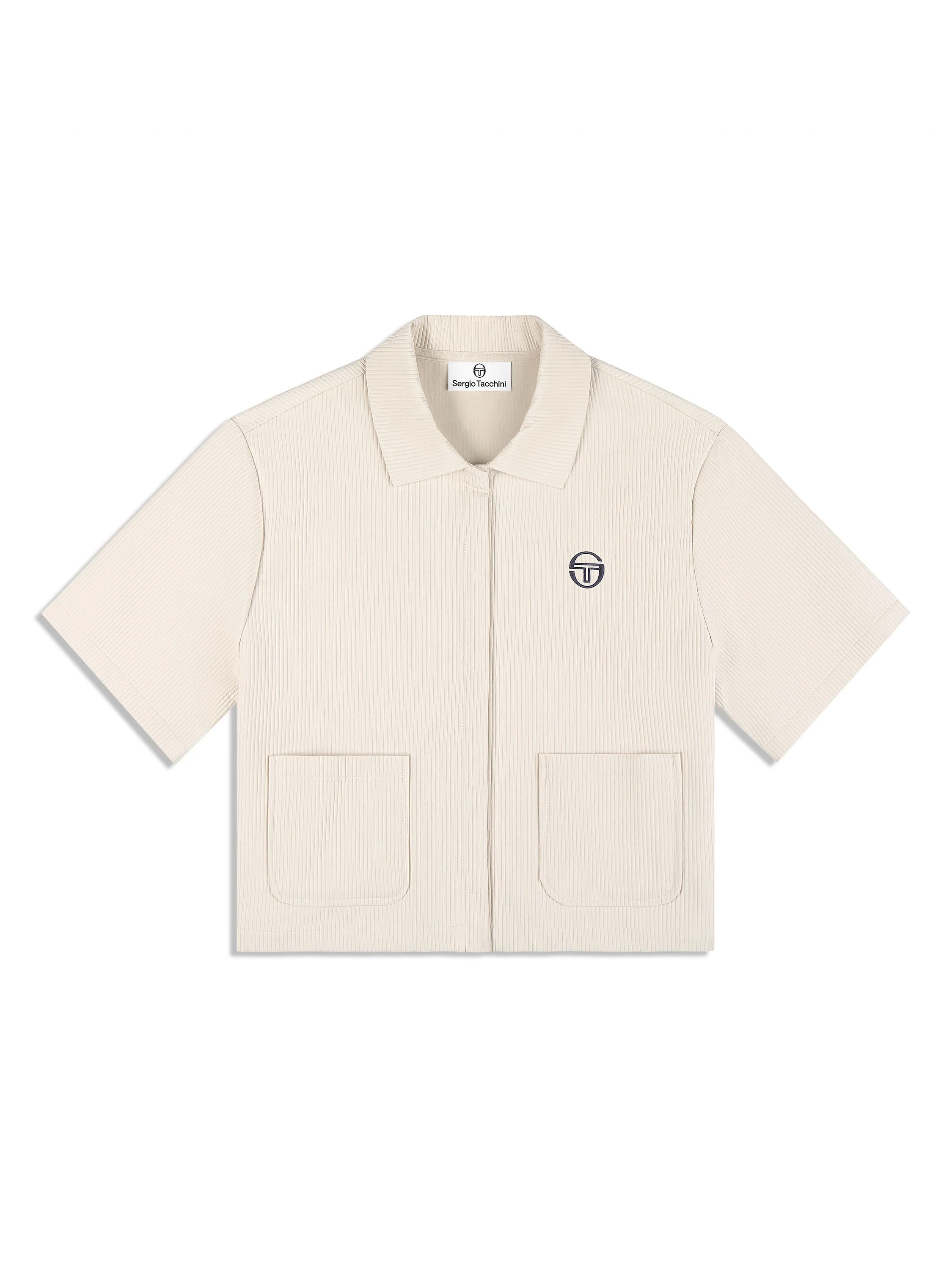 Mia Cropped Shirt- Fog - Image 2
