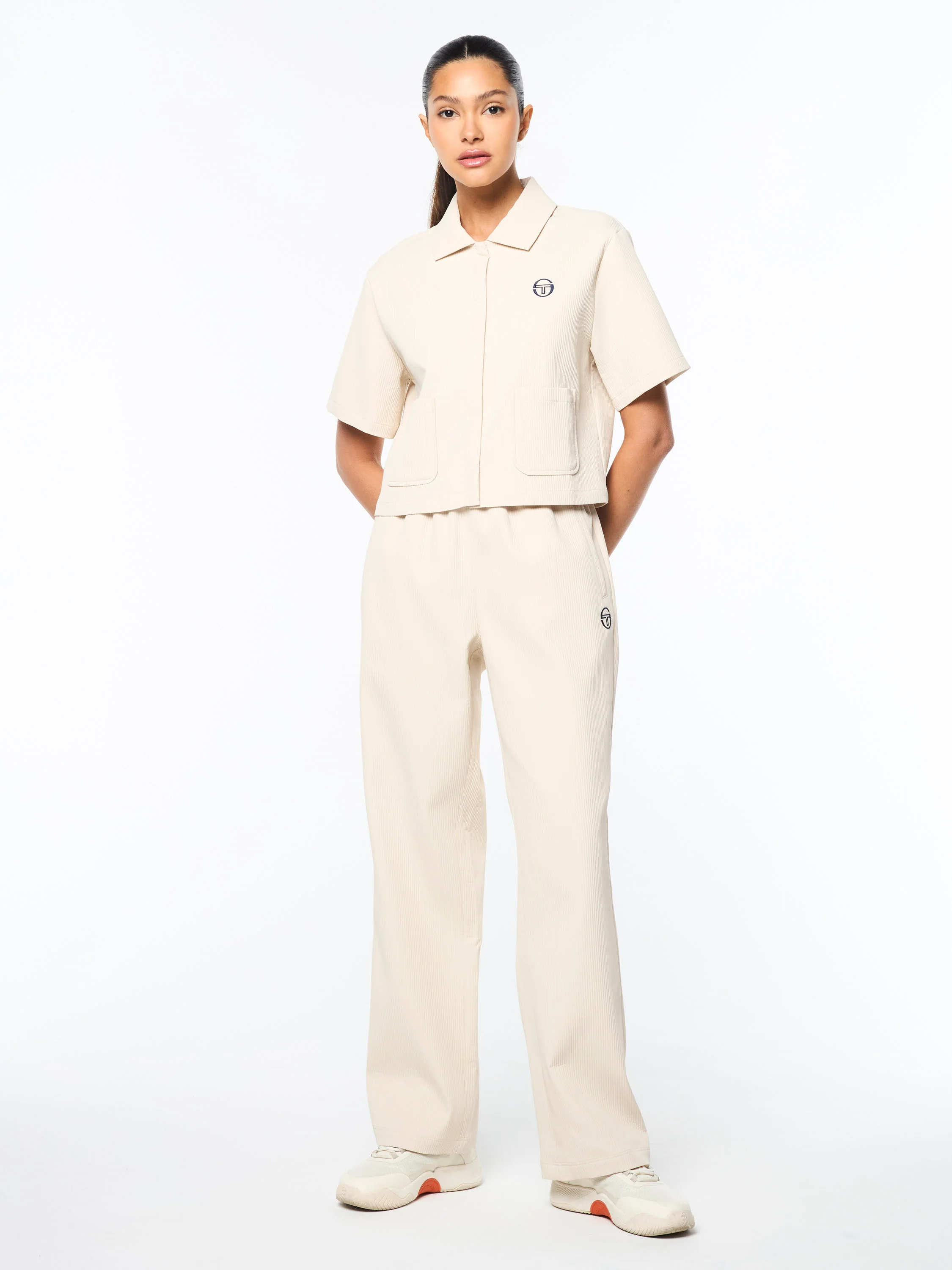 Mia Cropped Shirt- Fog - Image 4
