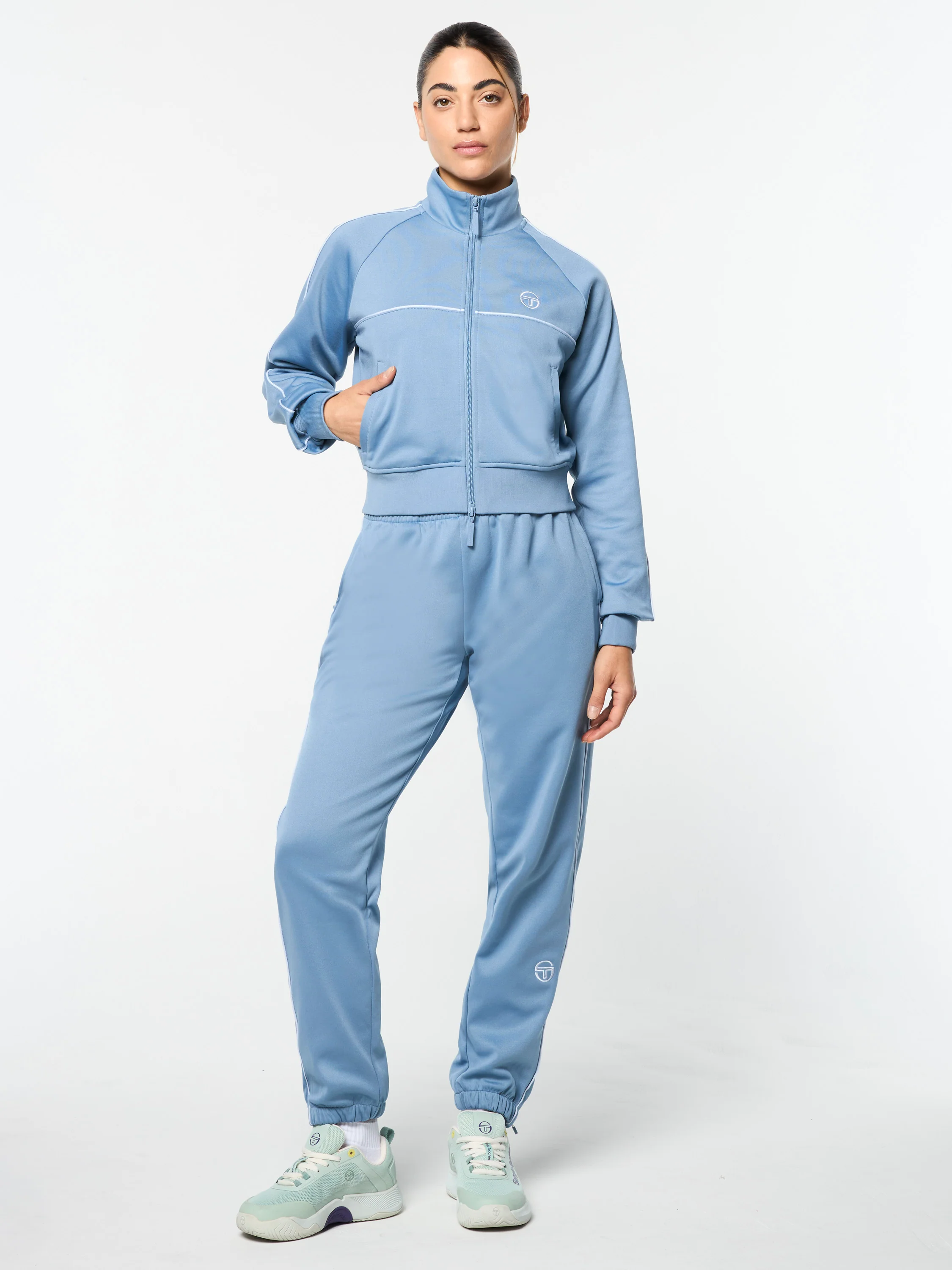 Miss Lioni Track Jacket- Faded Denim - Image 5