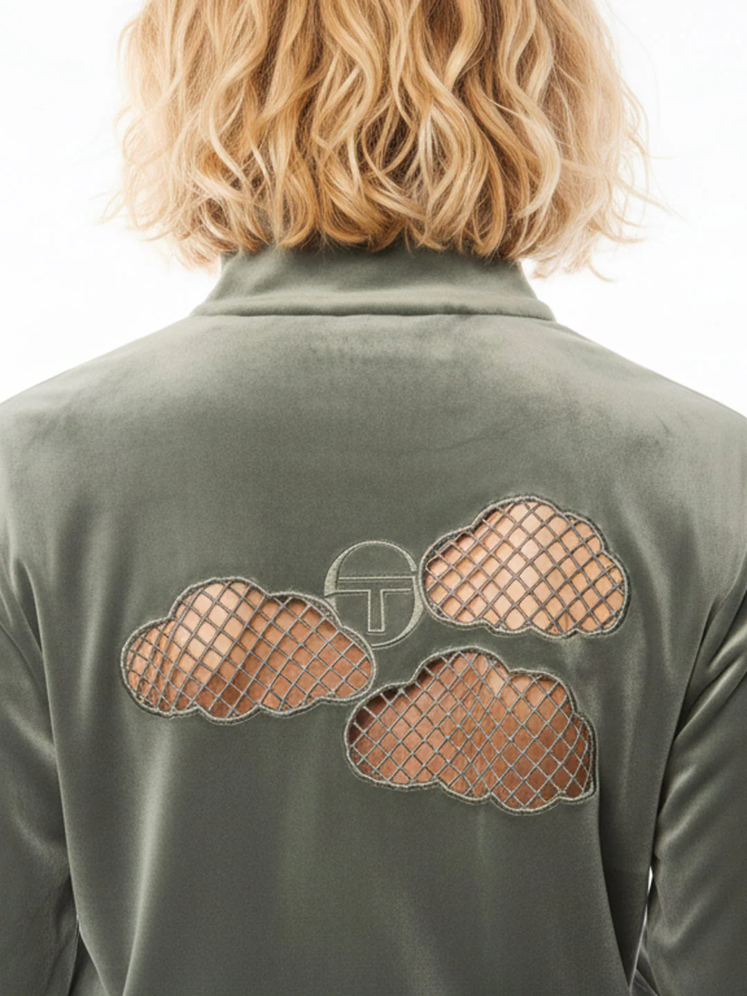 Nuvola Velour Track Jacket-Agave Green - Image 3