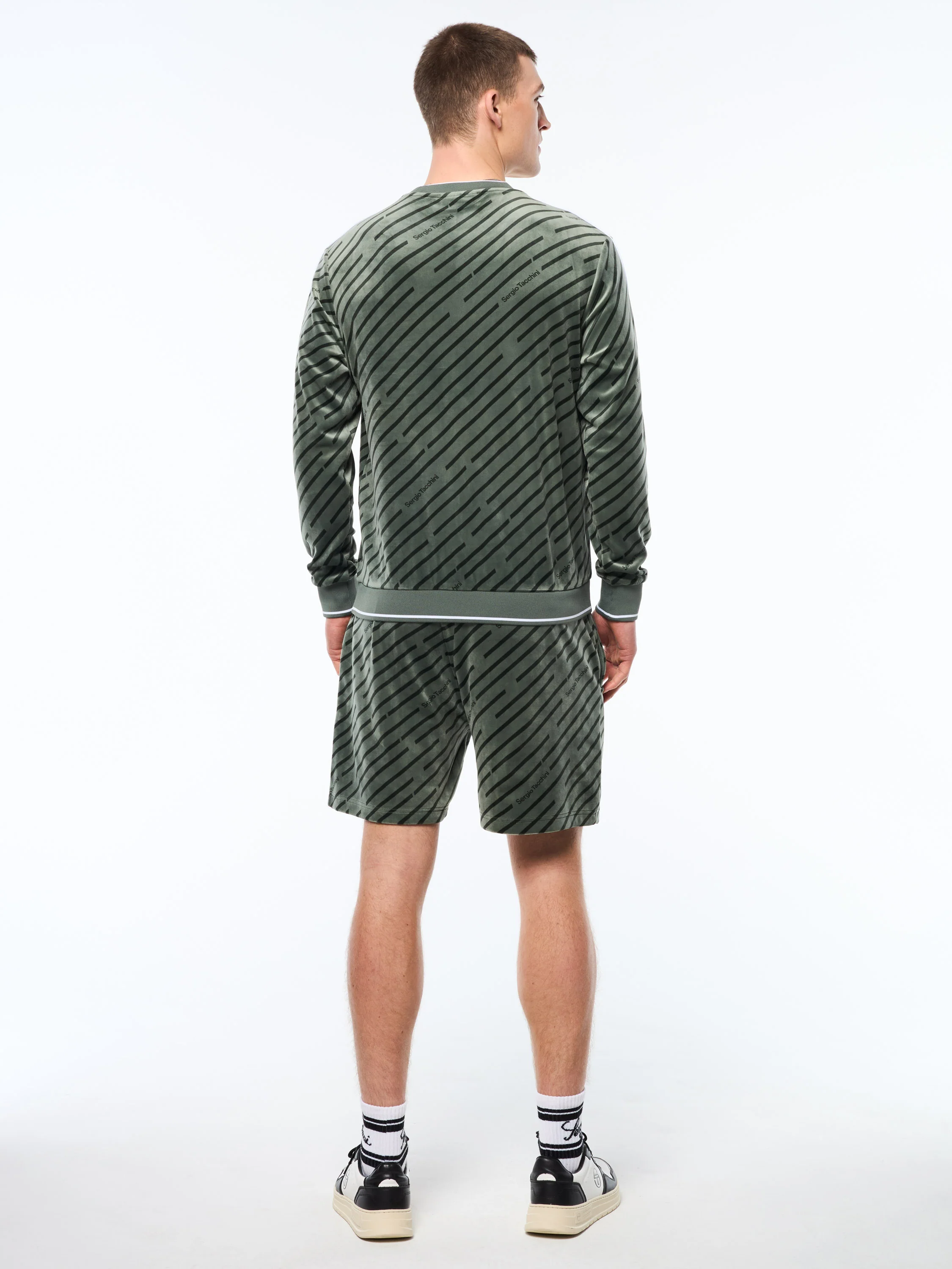 Obliquo Velour Crewneck-Agave Green - Image 5