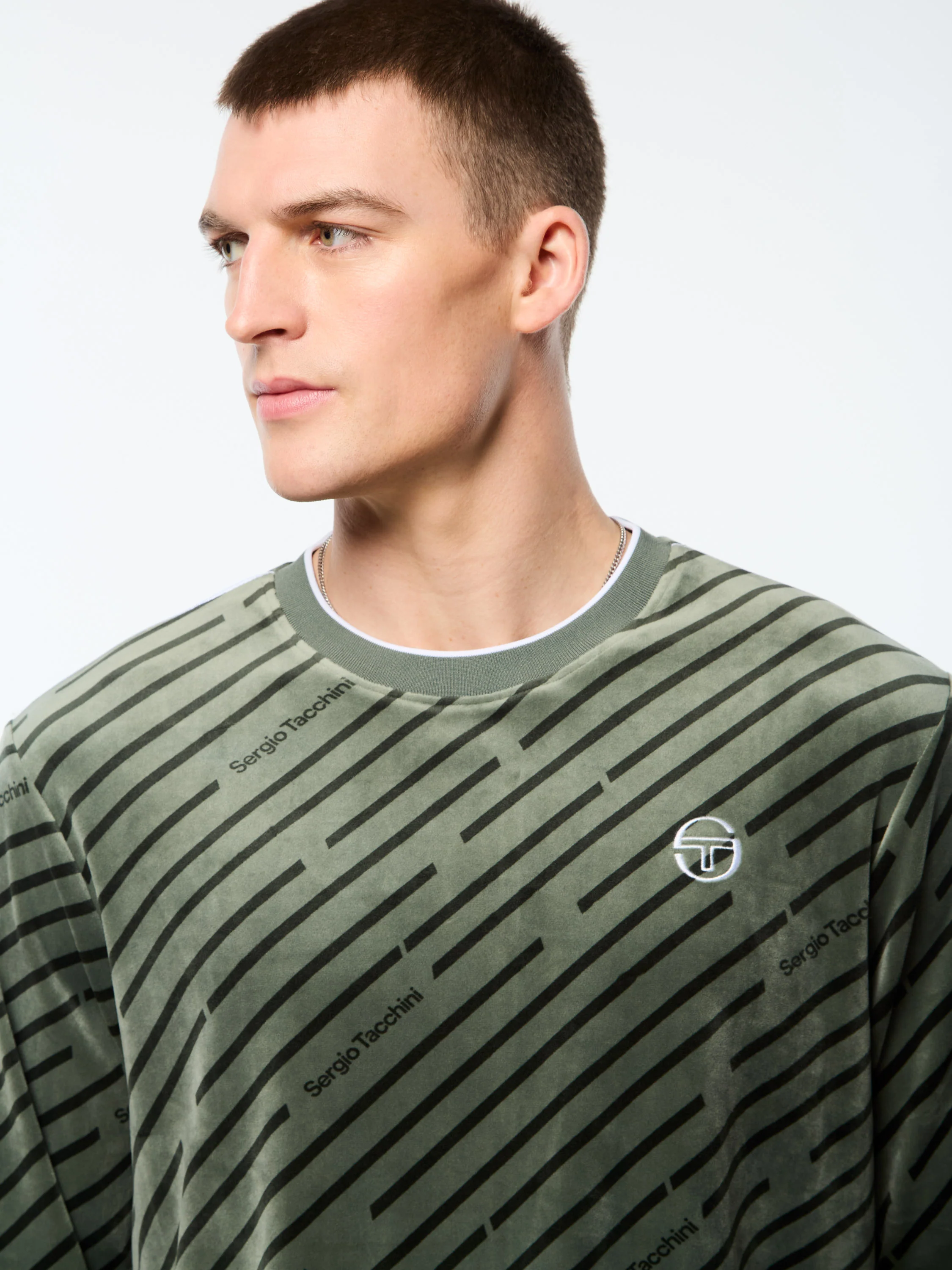 Obliquo Velour Crewneck-Agave Green - Image 6