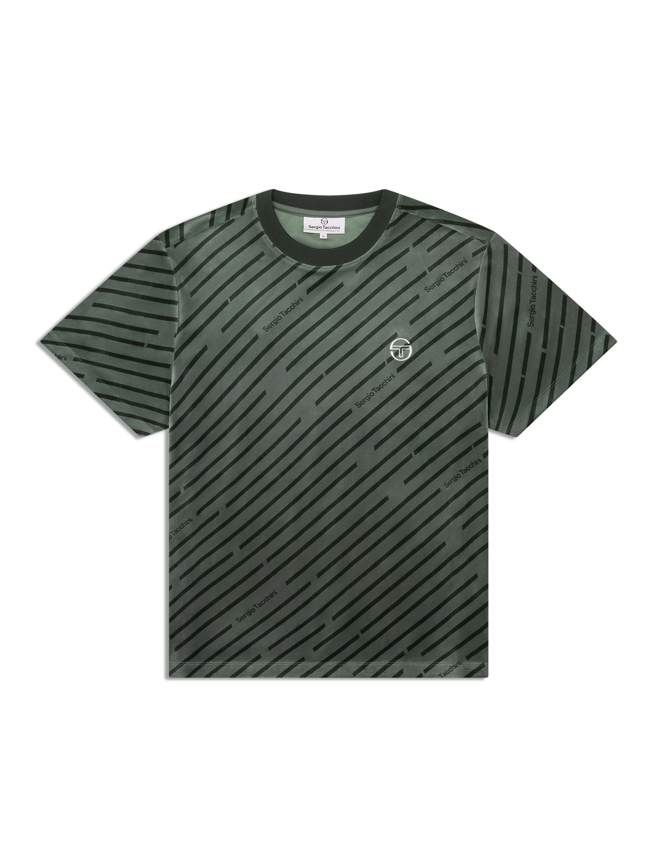 Obliquo Velour T-Shirt-Agave Green - Image 2