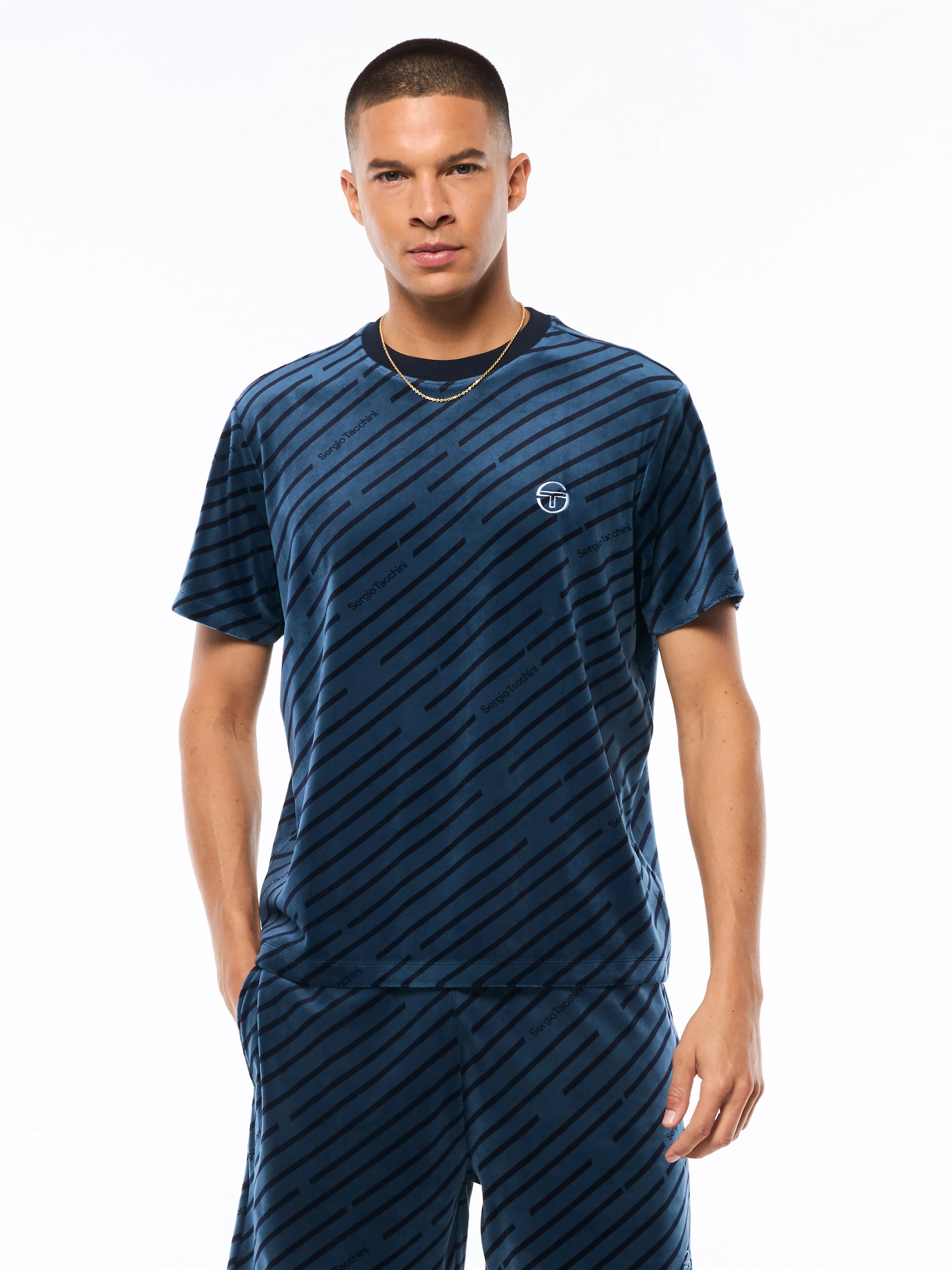 Obliquo Velour T-Shirt-Key Largo