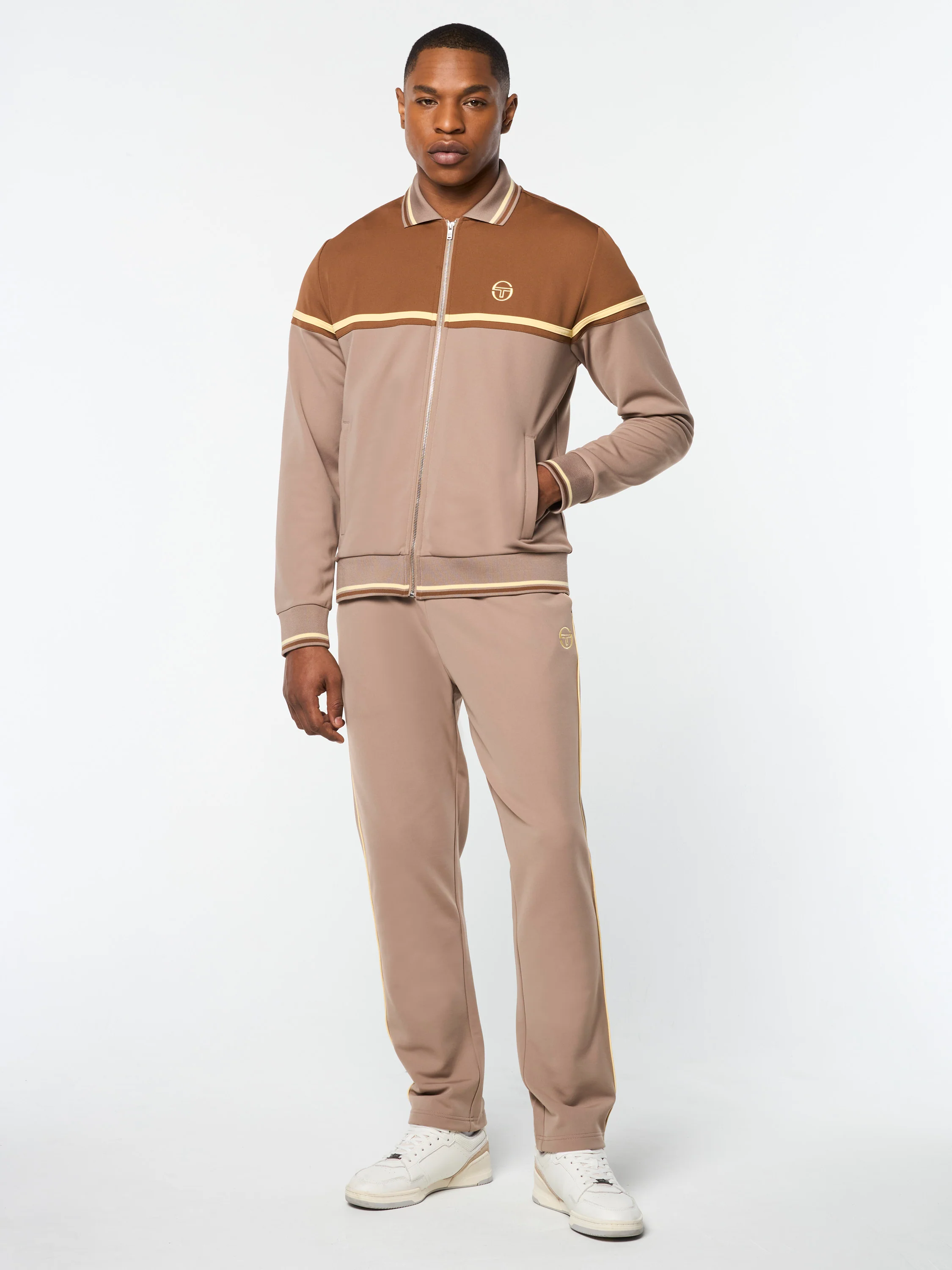 Olmi Track Jacket- Taupe Grey - Image 3