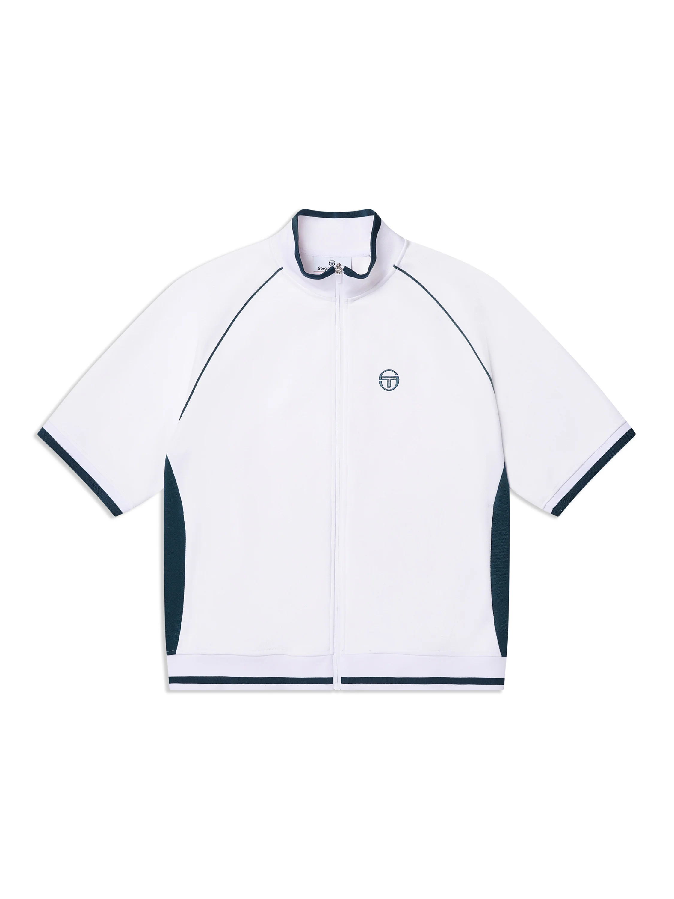 Pannello Short Sleeve Track Jacket-Brilliant White - Image 2