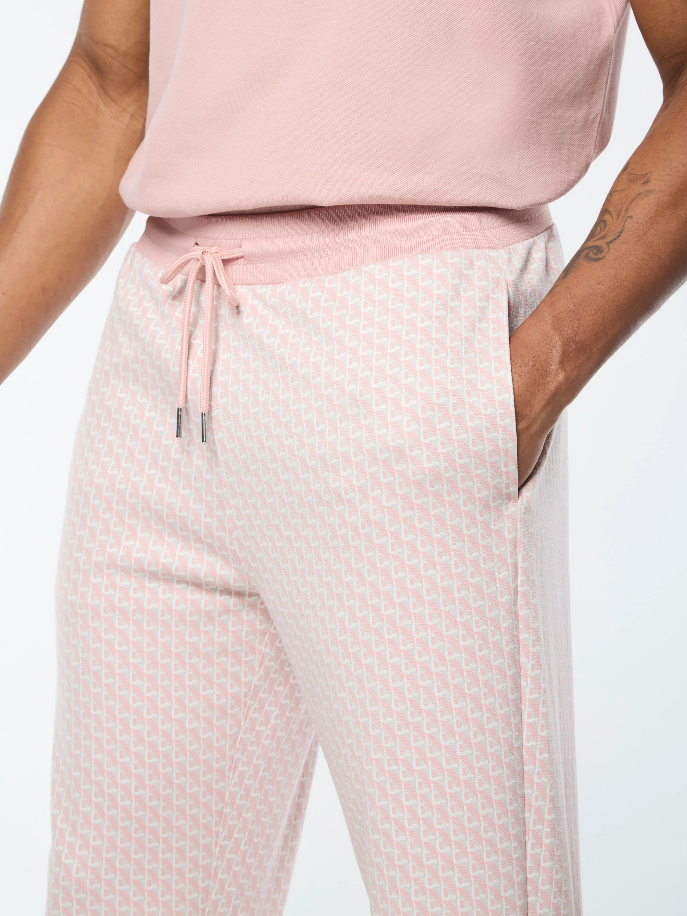 Paolo Knit Track Pant- Pale Mauve - Image 3