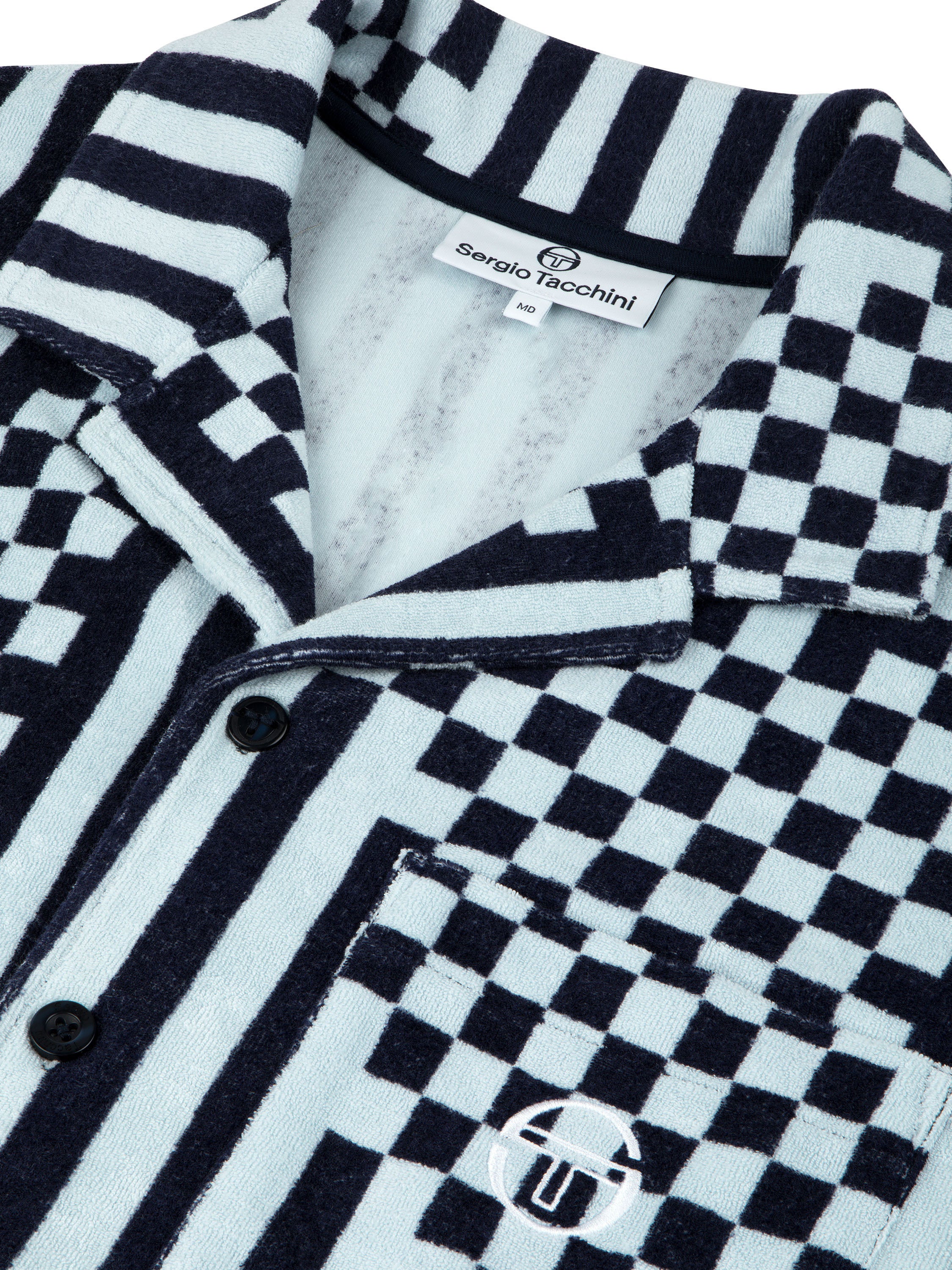 Piastrella Terry Cabana Shirt- Maritime Blue - Image 6