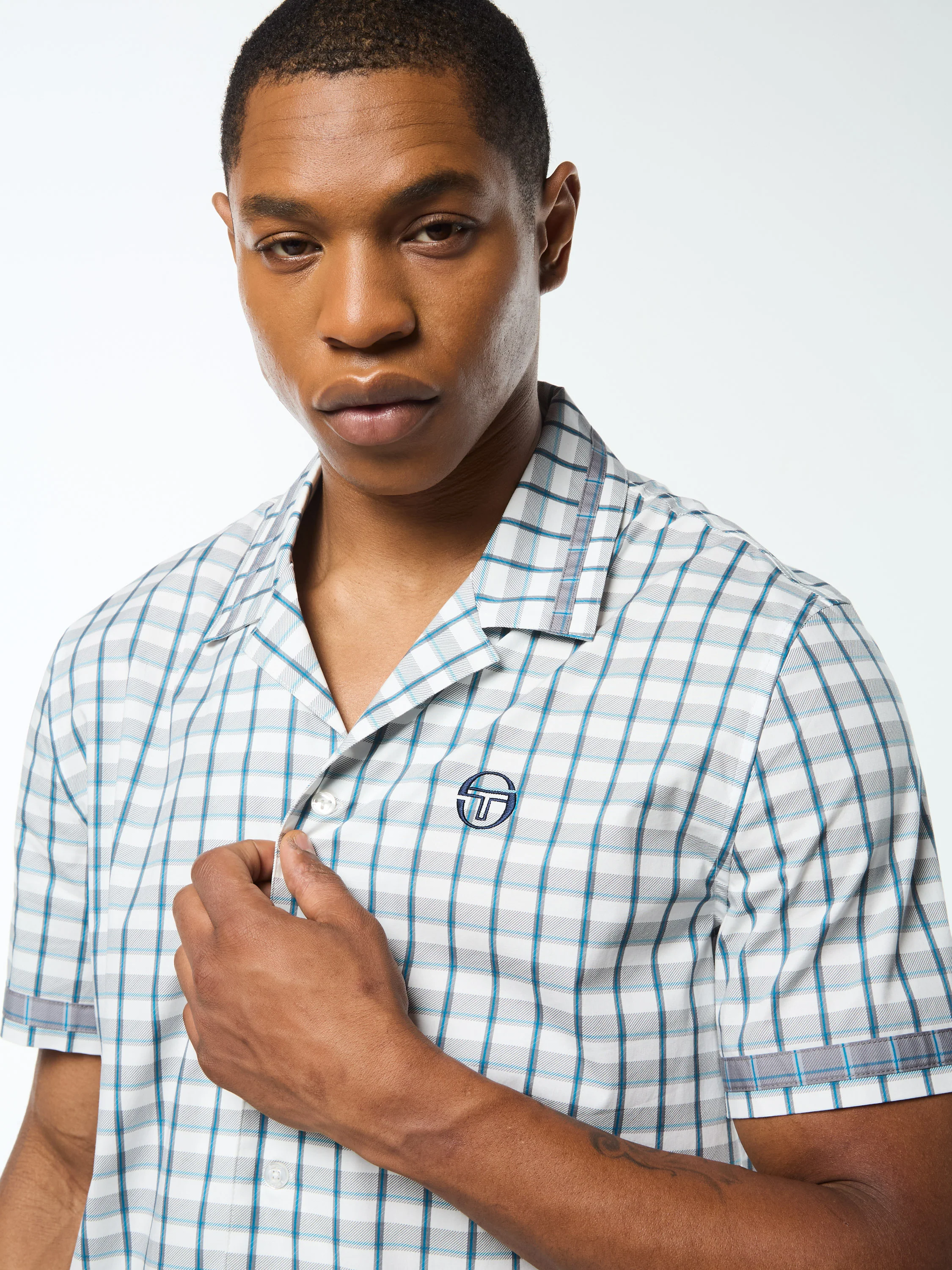 Quadretto Cabana Shirt- Brilliant White - Image 7