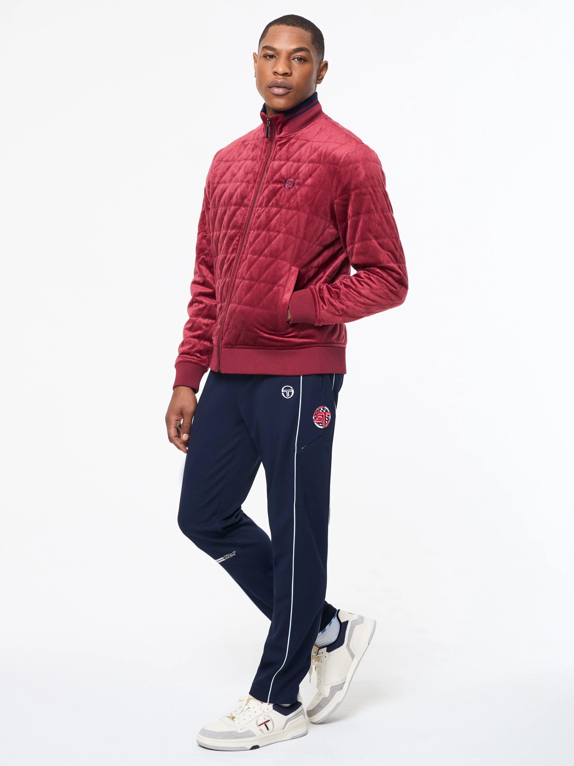 Redi Quilted Velour Bomber Jacket- Rhubarb - Image 4