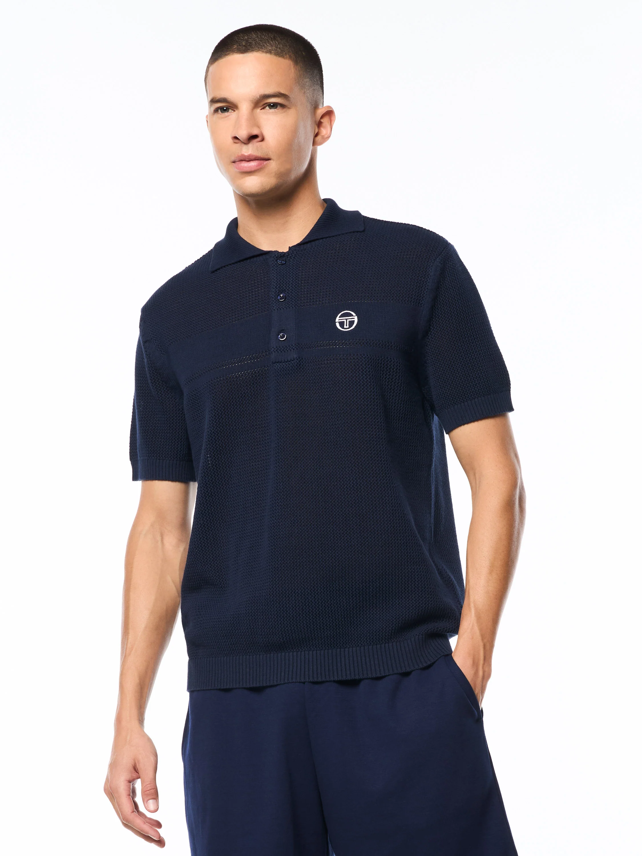 Sabino Knit Polo-Maritime Blue
