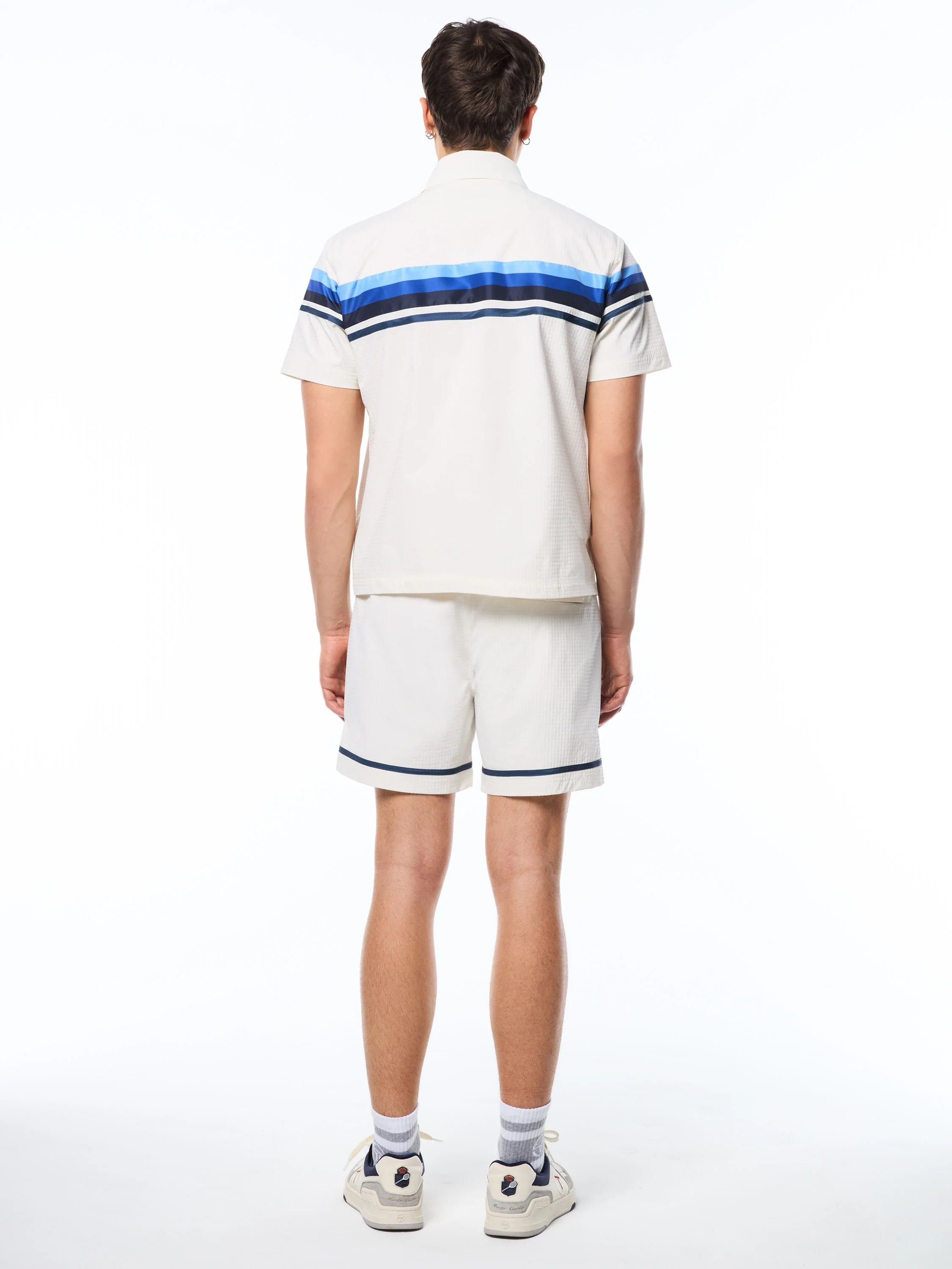 Striscia Short Sleeve Track Jacket-Gardenia - Image 5