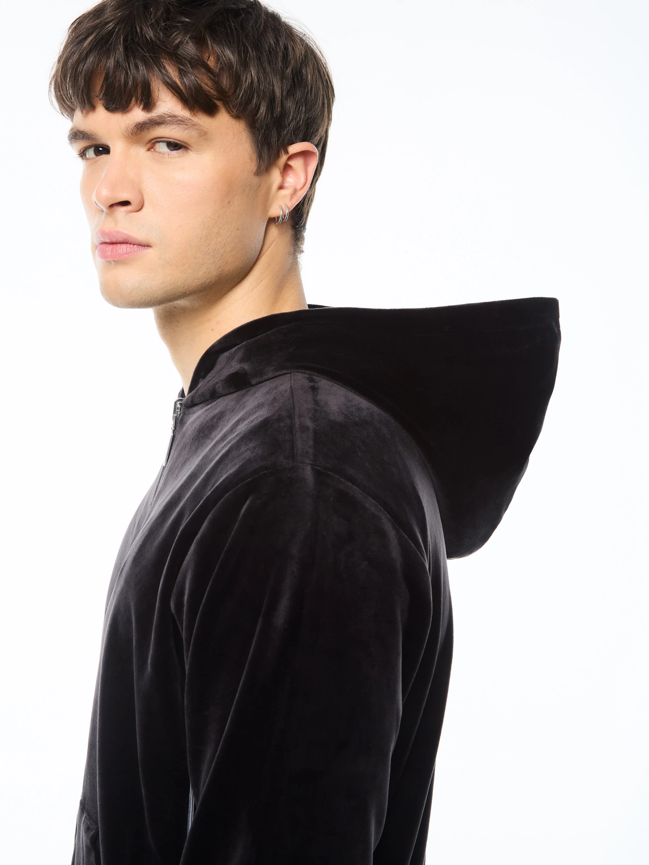 Viaggioa Reversible Velour Track Jacket-Black Beauty - Image 7