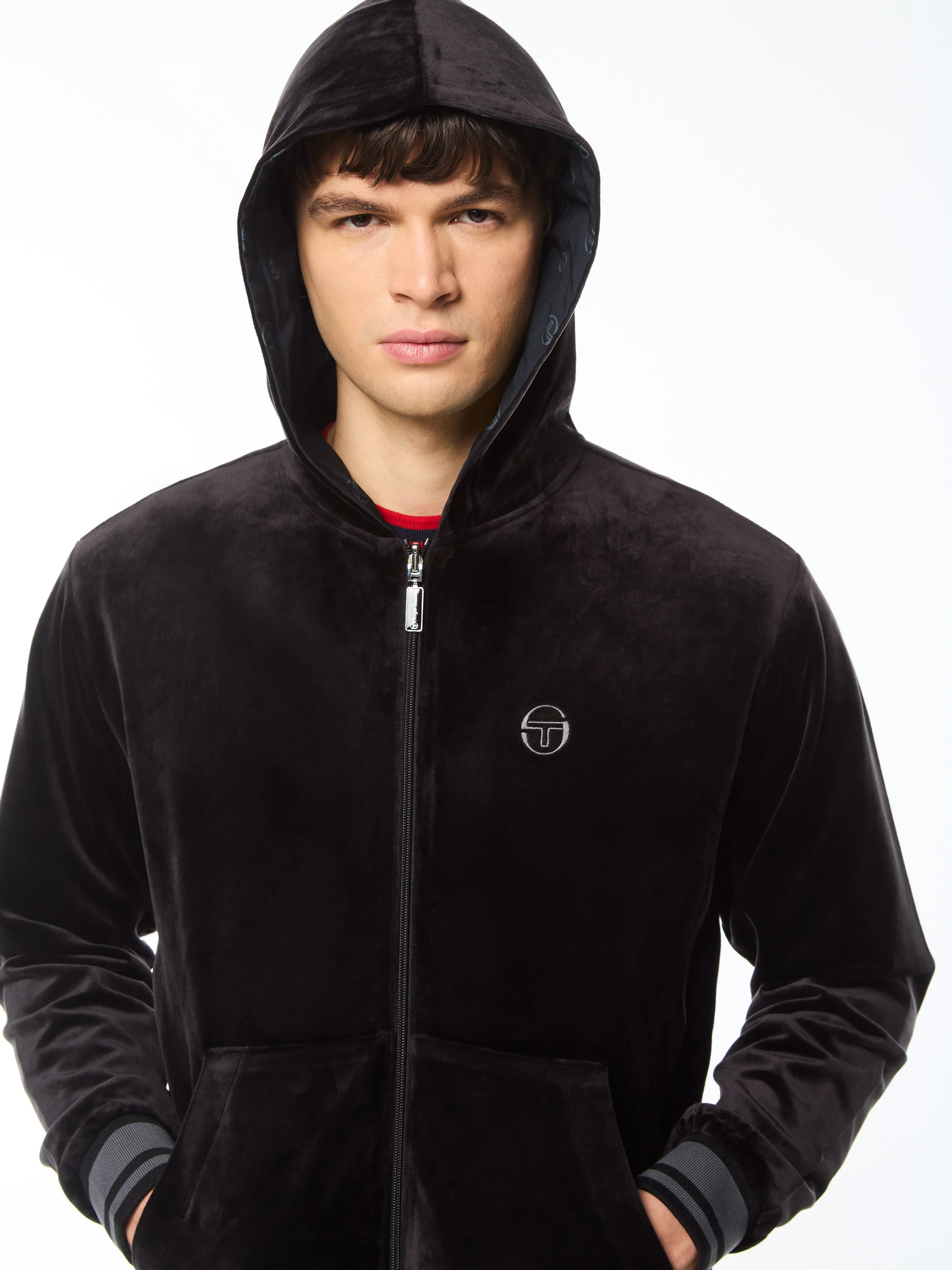 Viaggioa Reversible Velour Track Jacket-Black Beauty - Image 8