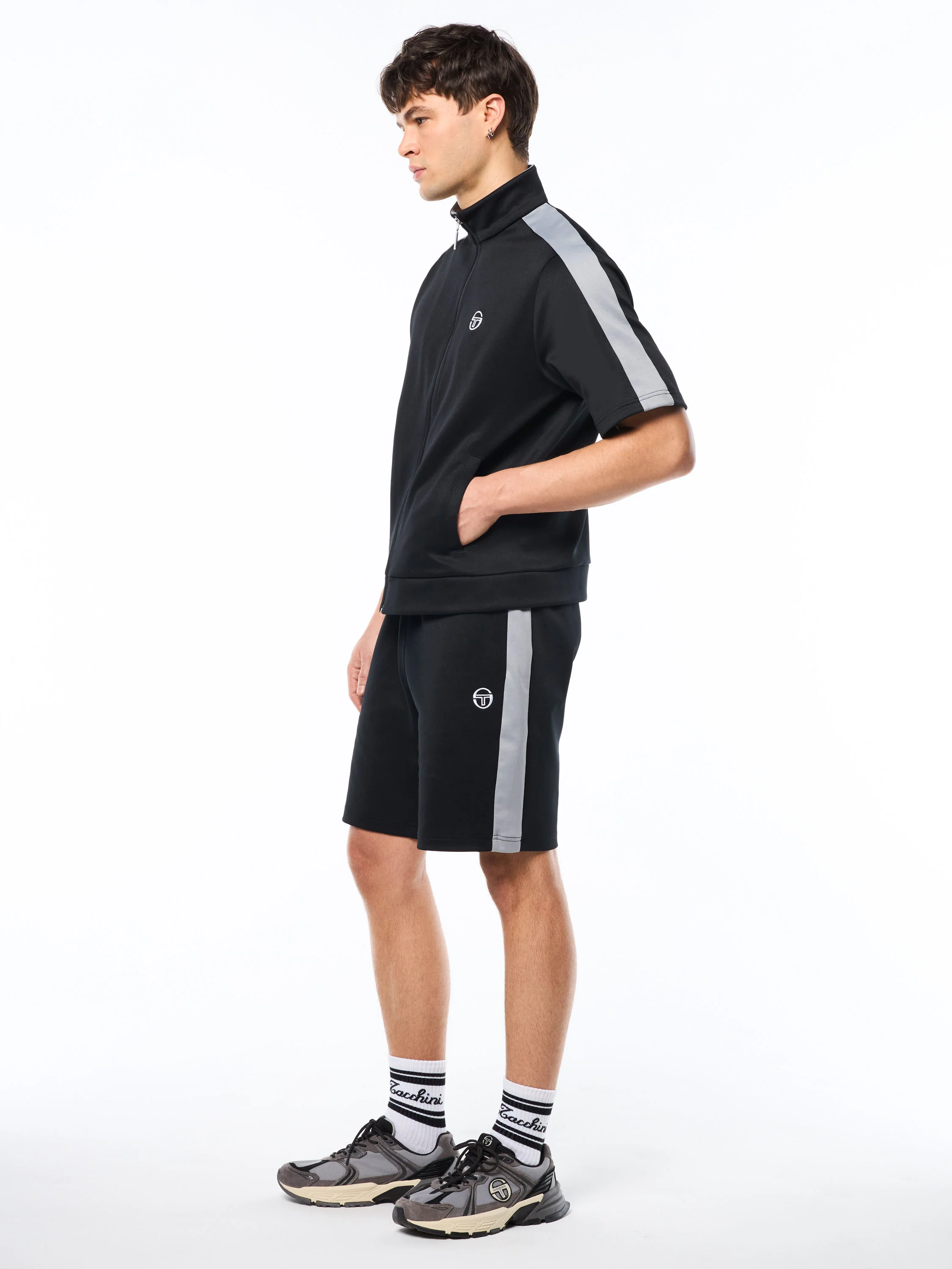 Viscotti Short Sleeve Track Jacket-Black Beauty - Image 4