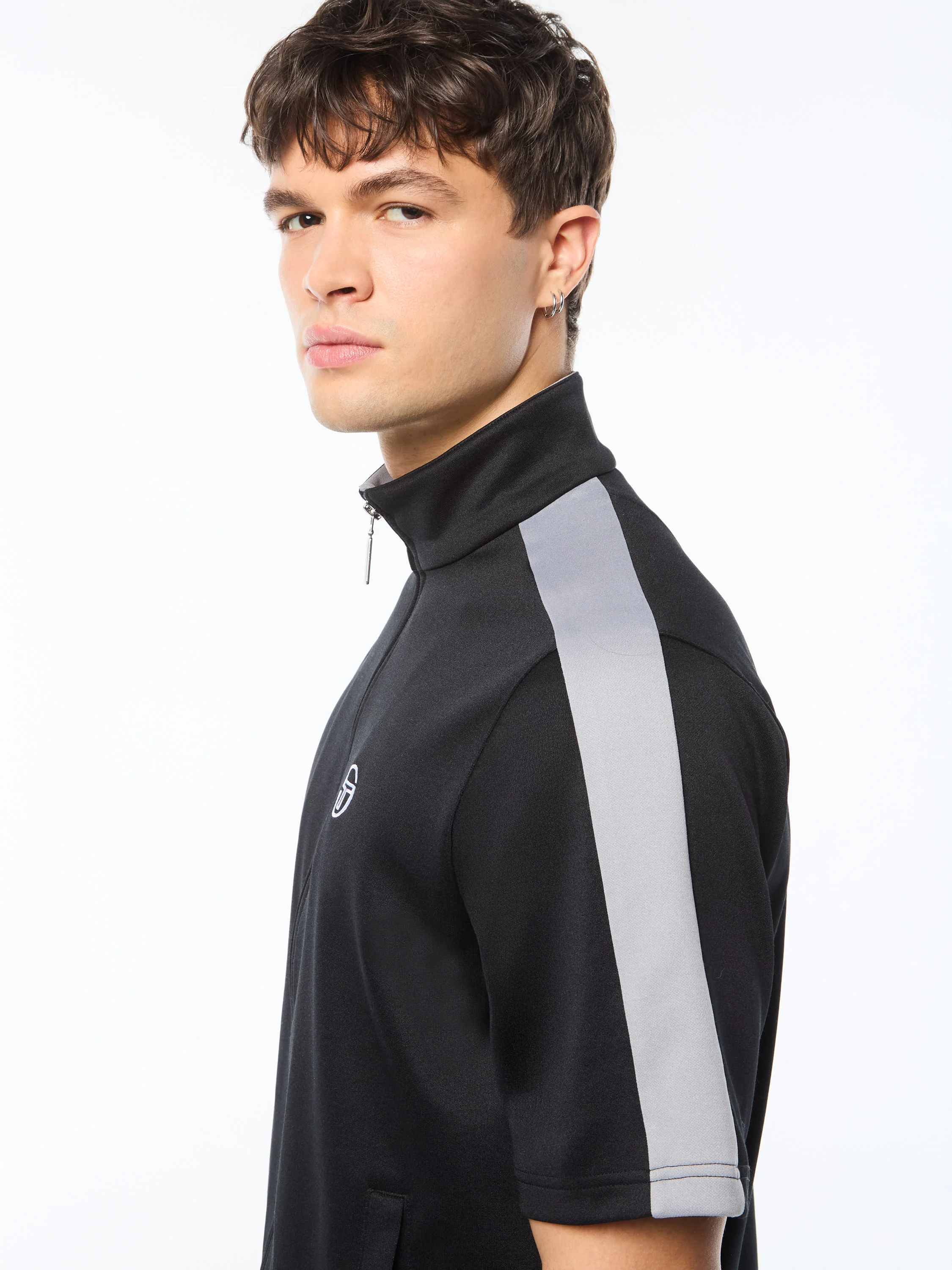 Viscotti Short Sleeve Track Jacket-Black Beauty - Image 7
