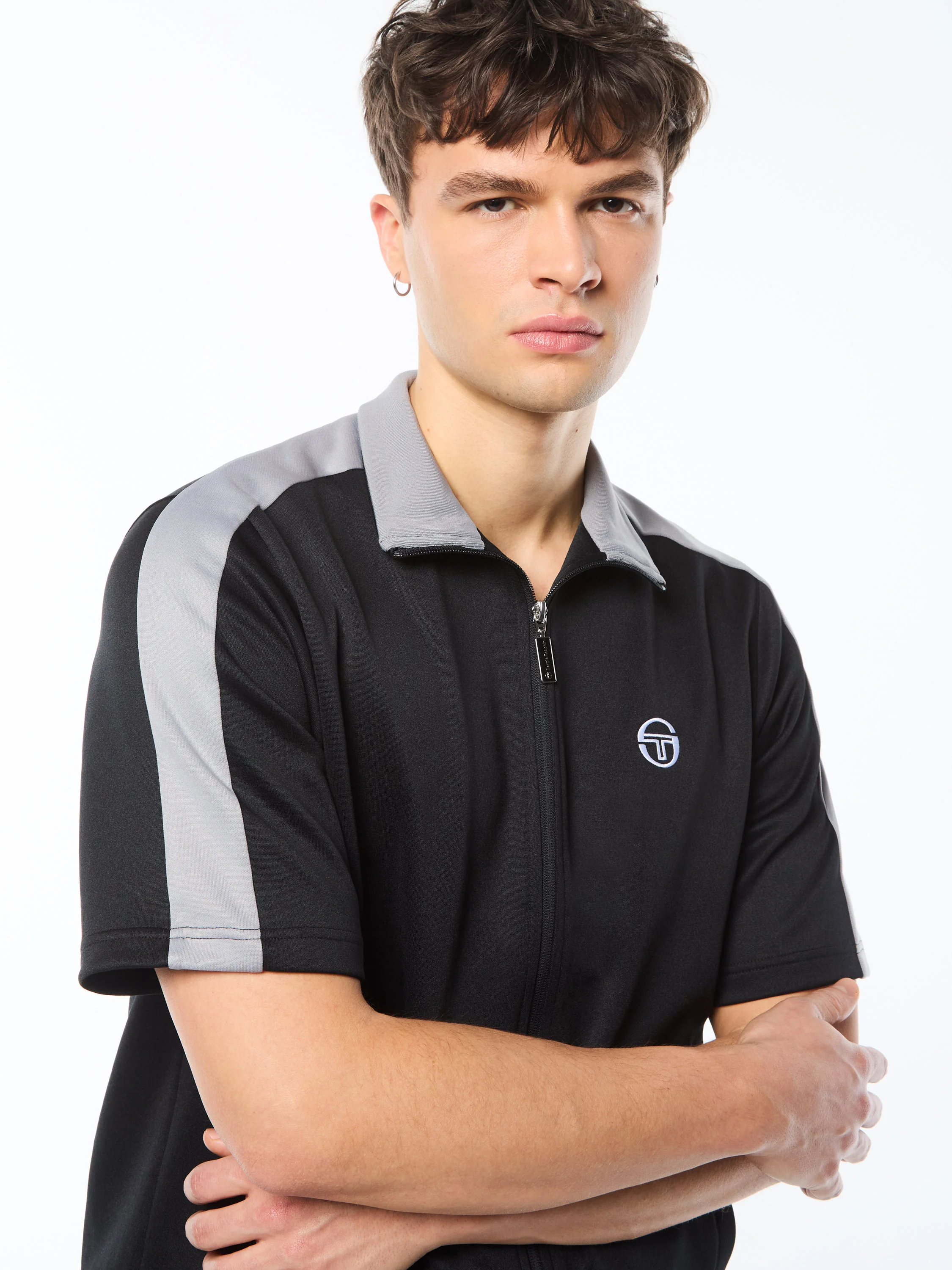 Viscotti Short Sleeve Track Jacket-Black Beauty - Image 8