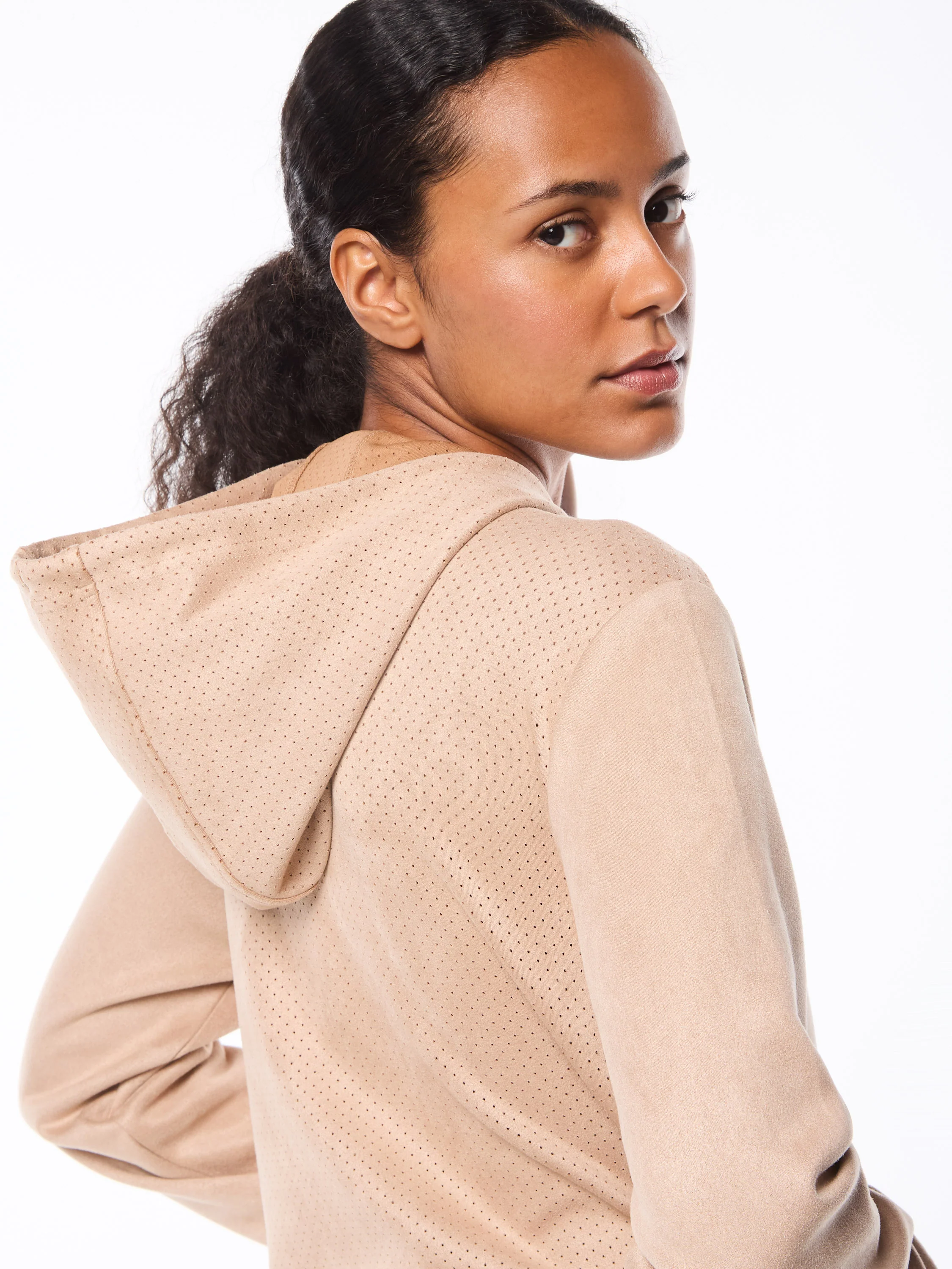 Women's Camoscio Hoodie- Humus - Image 4