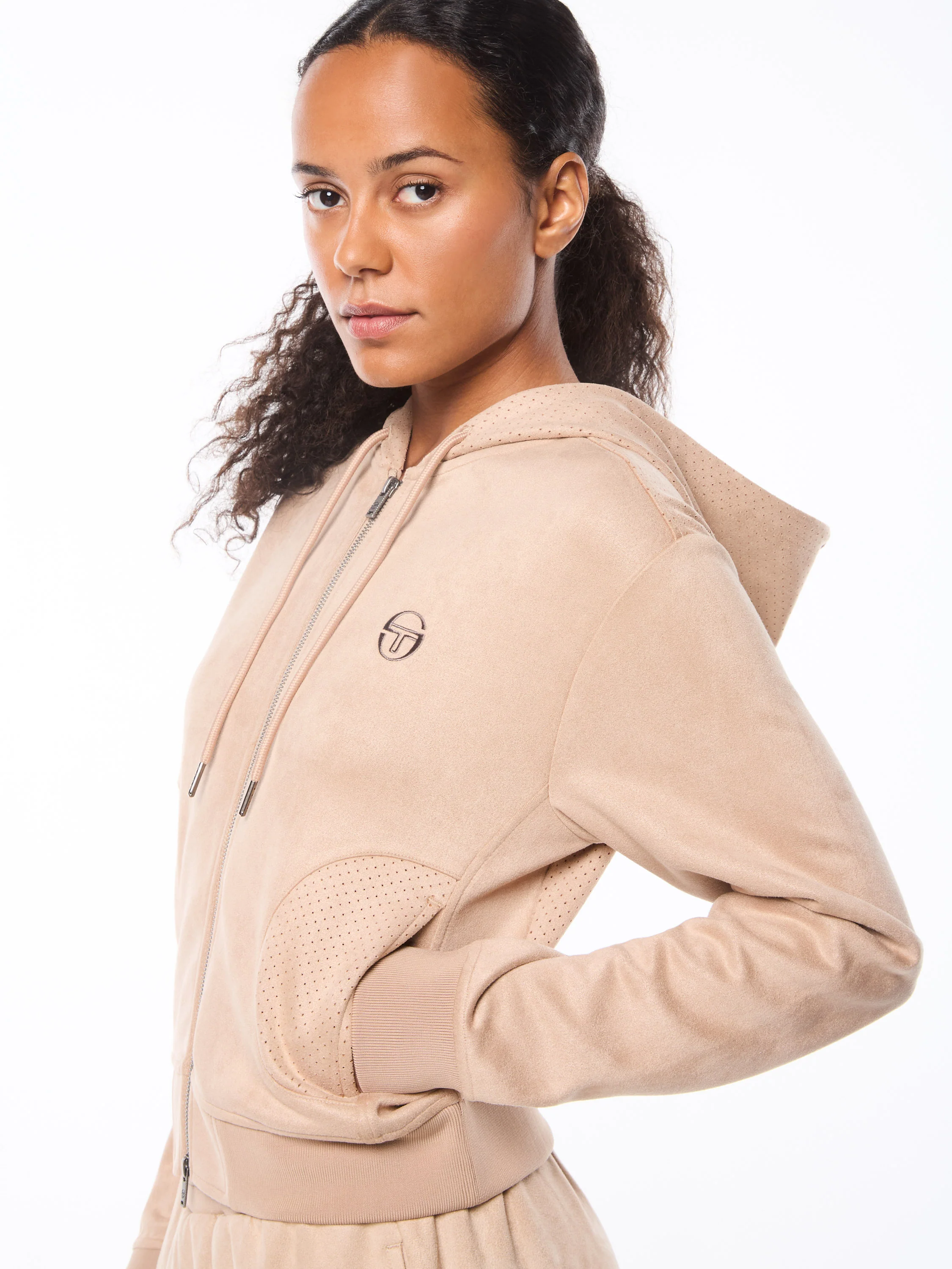 Women's Camoscio Hoodie- Humus - Image 5