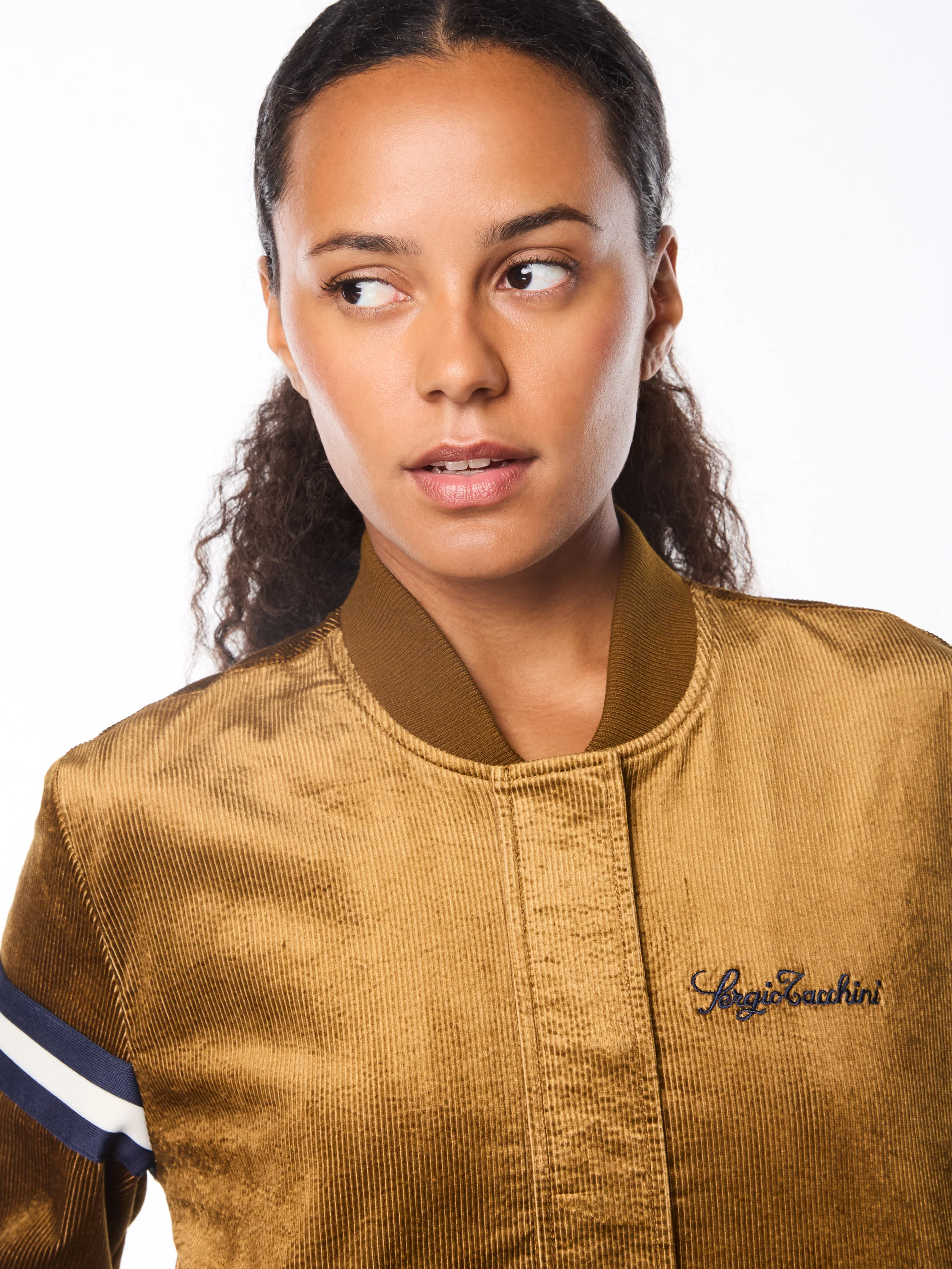 Women's Cordurato Track Jacket- Bronze Brown - Image 7