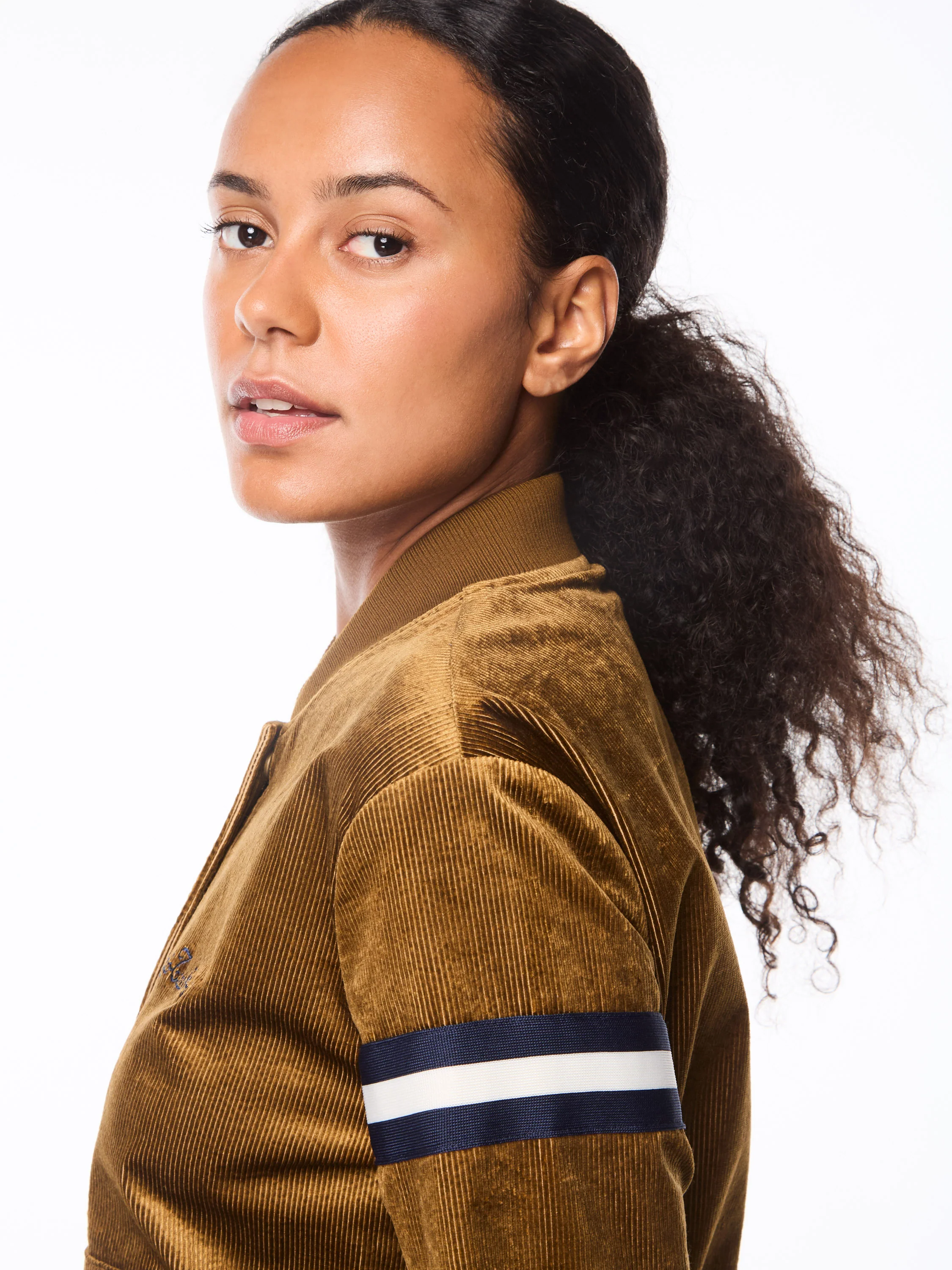 Women's Cordurato Track Jacket- Bronze Brown - Image 8