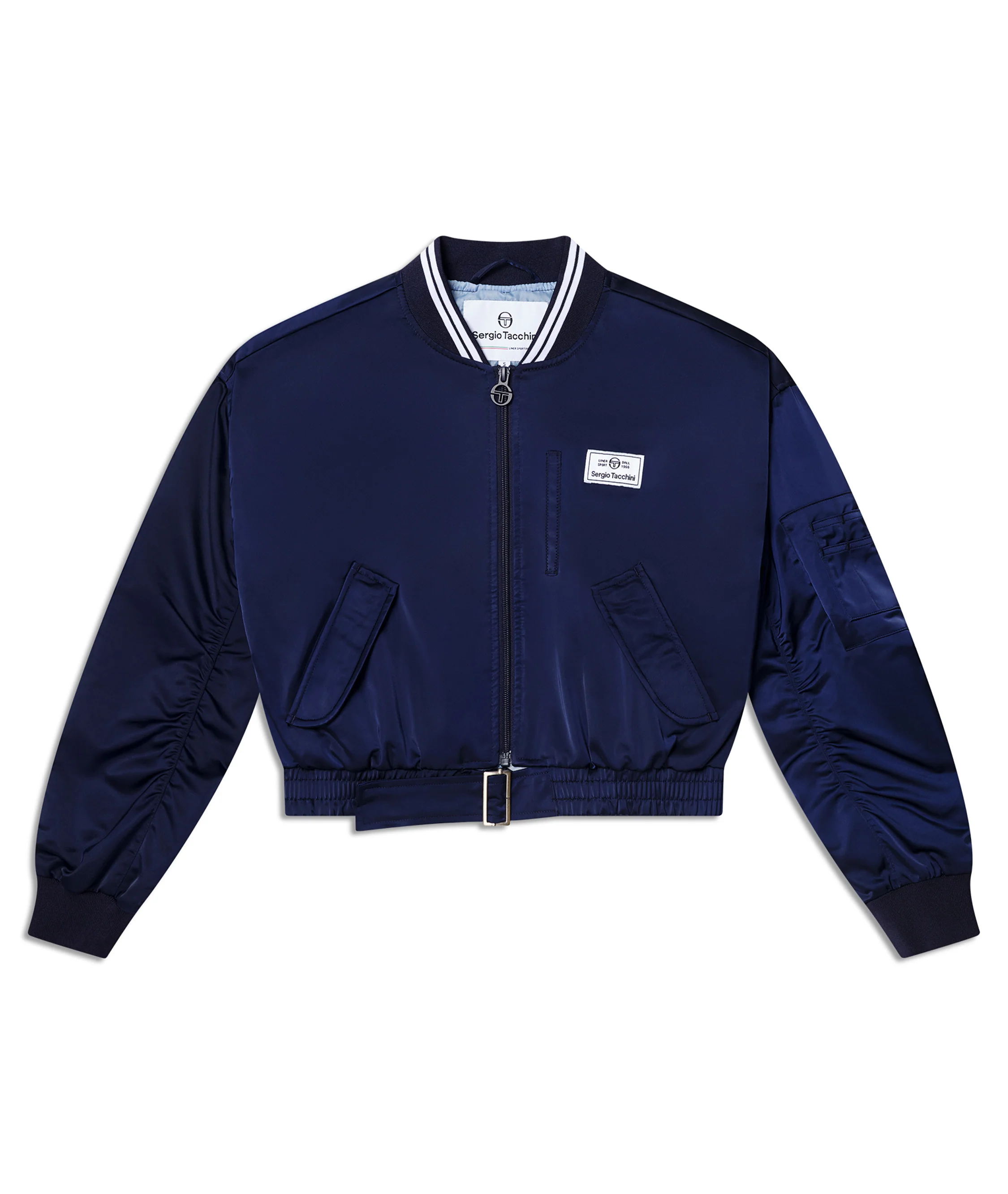 Women's Piano Bomber Jacket-Maritime Blue - Image 2