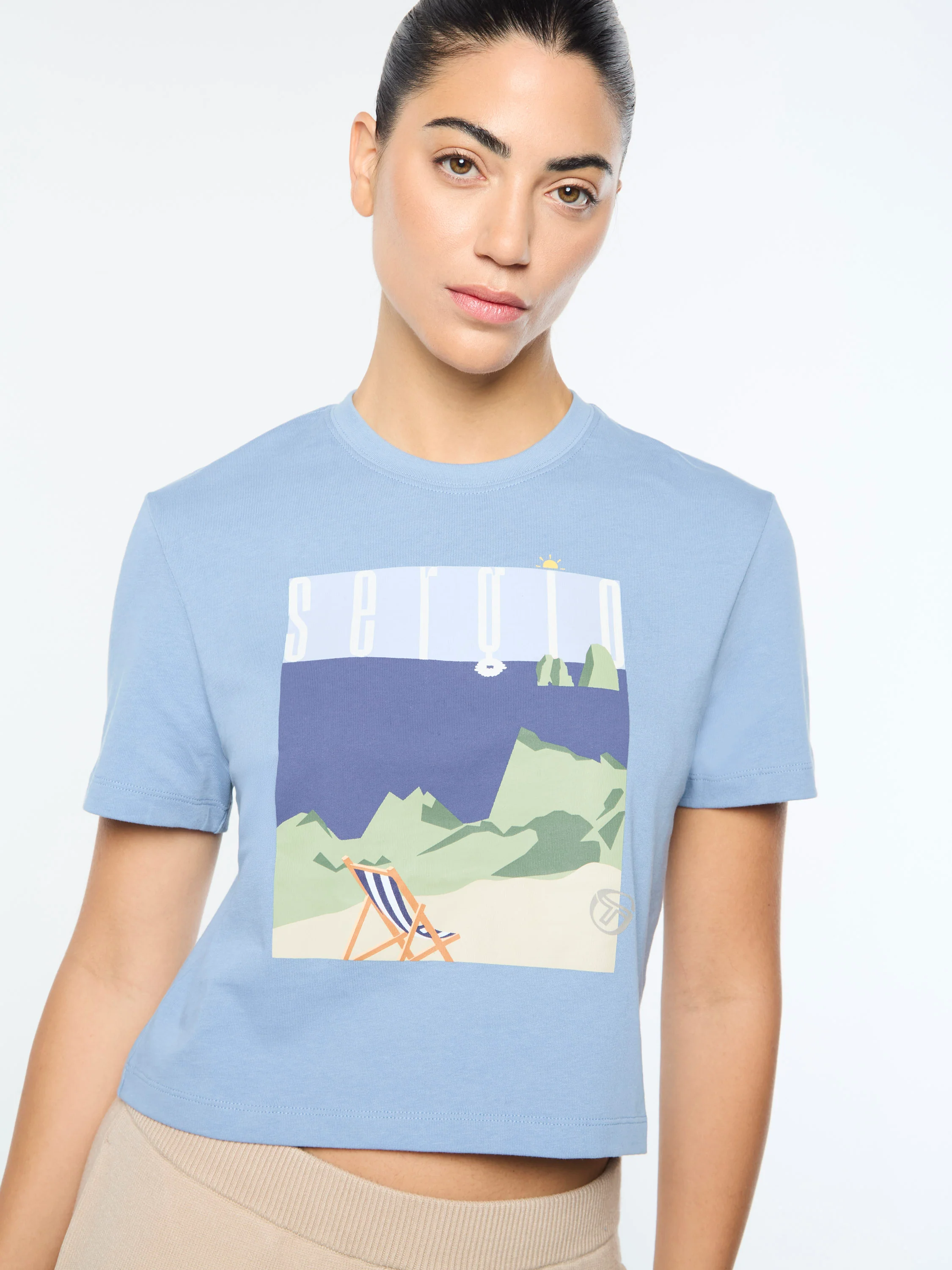 Women's Tosca T-Shirt- Faded Denim - Image 3