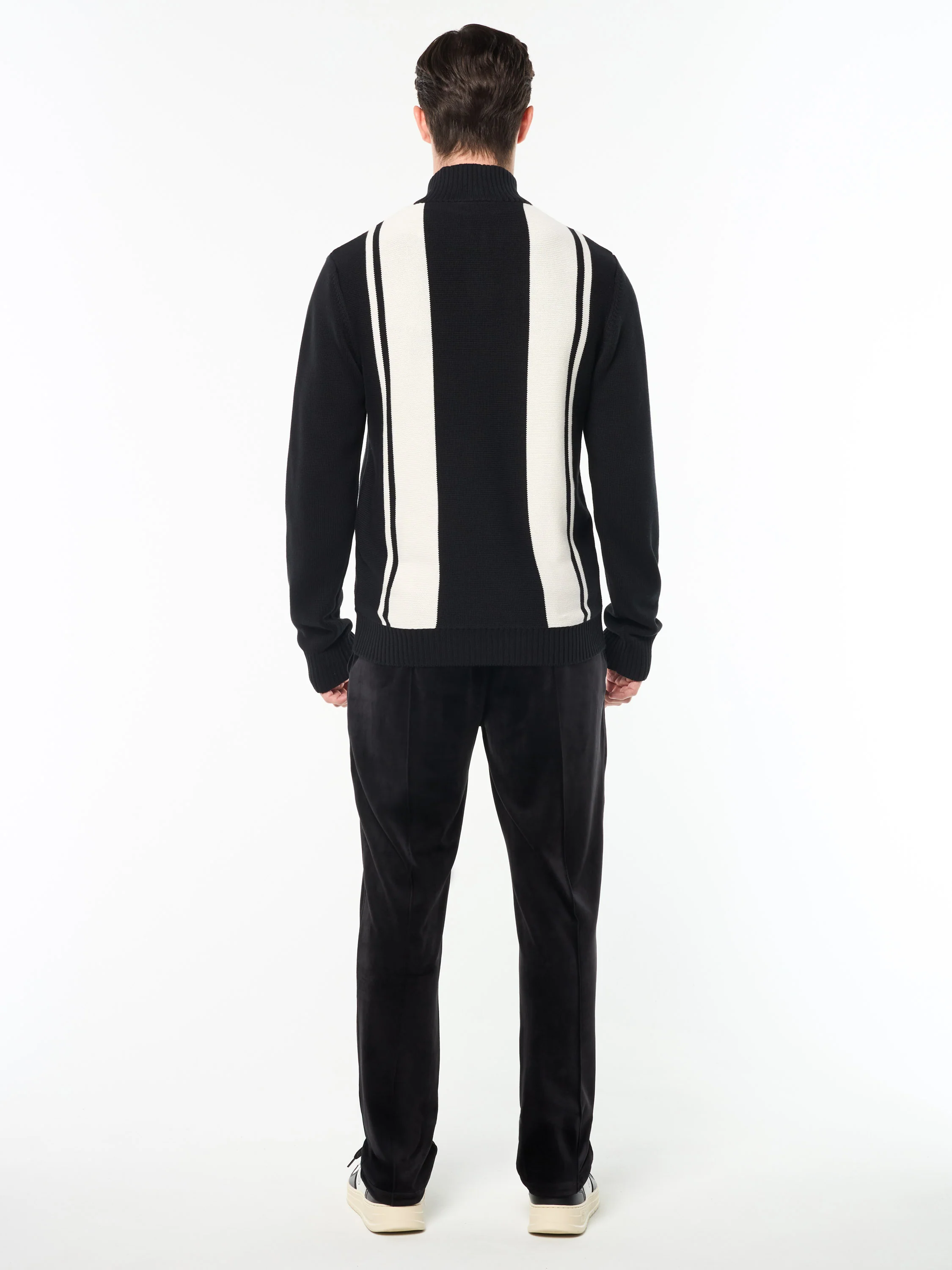 Young Line Knit Polo- Black/ Gardenia - Image 5