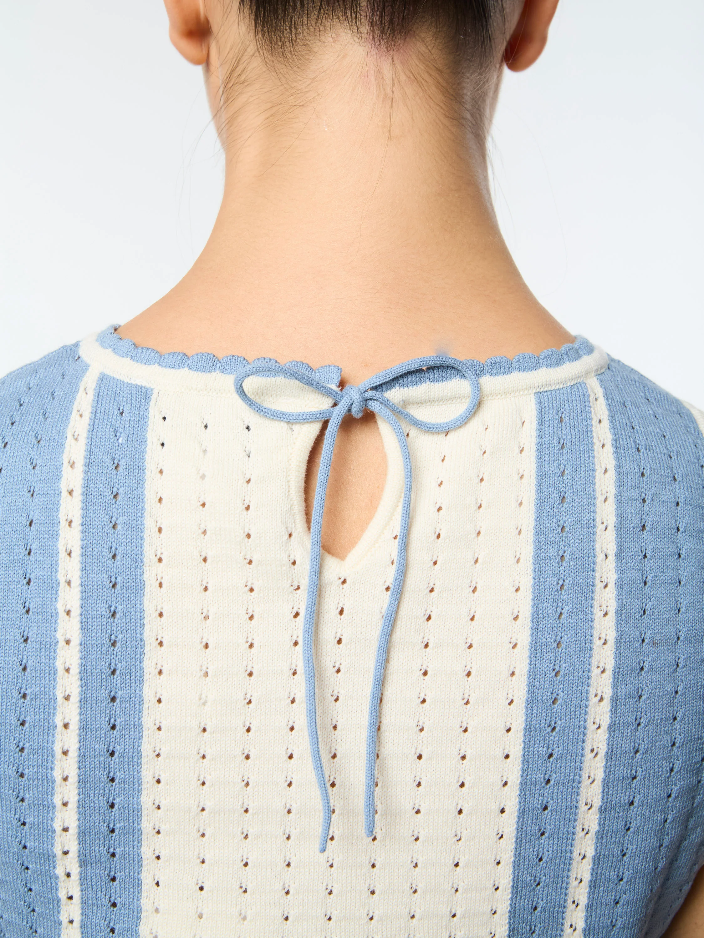 Zola Knit Top- Faded Denim - Image 3