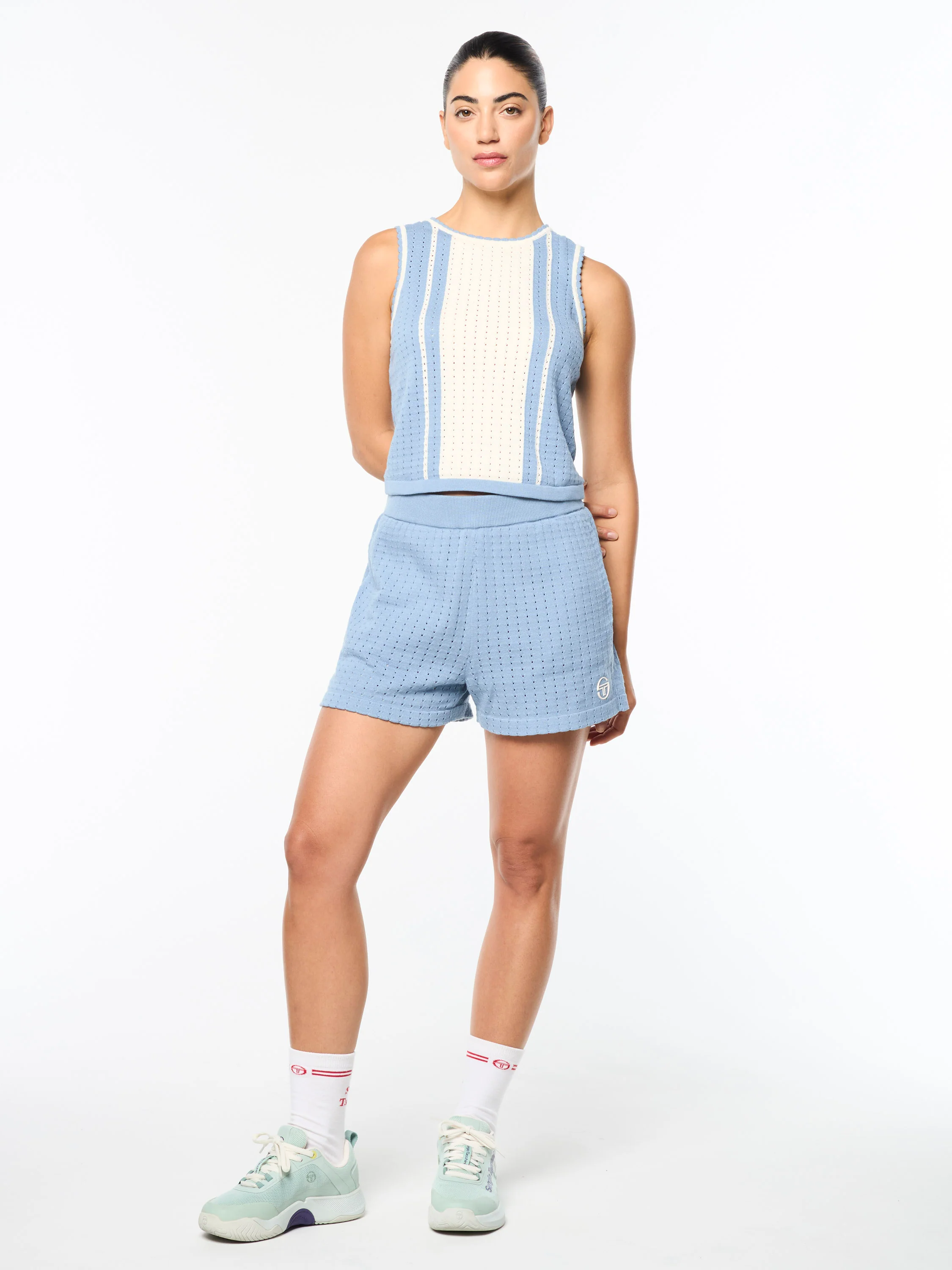 Zola Knit Top- Faded Denim - Image 4